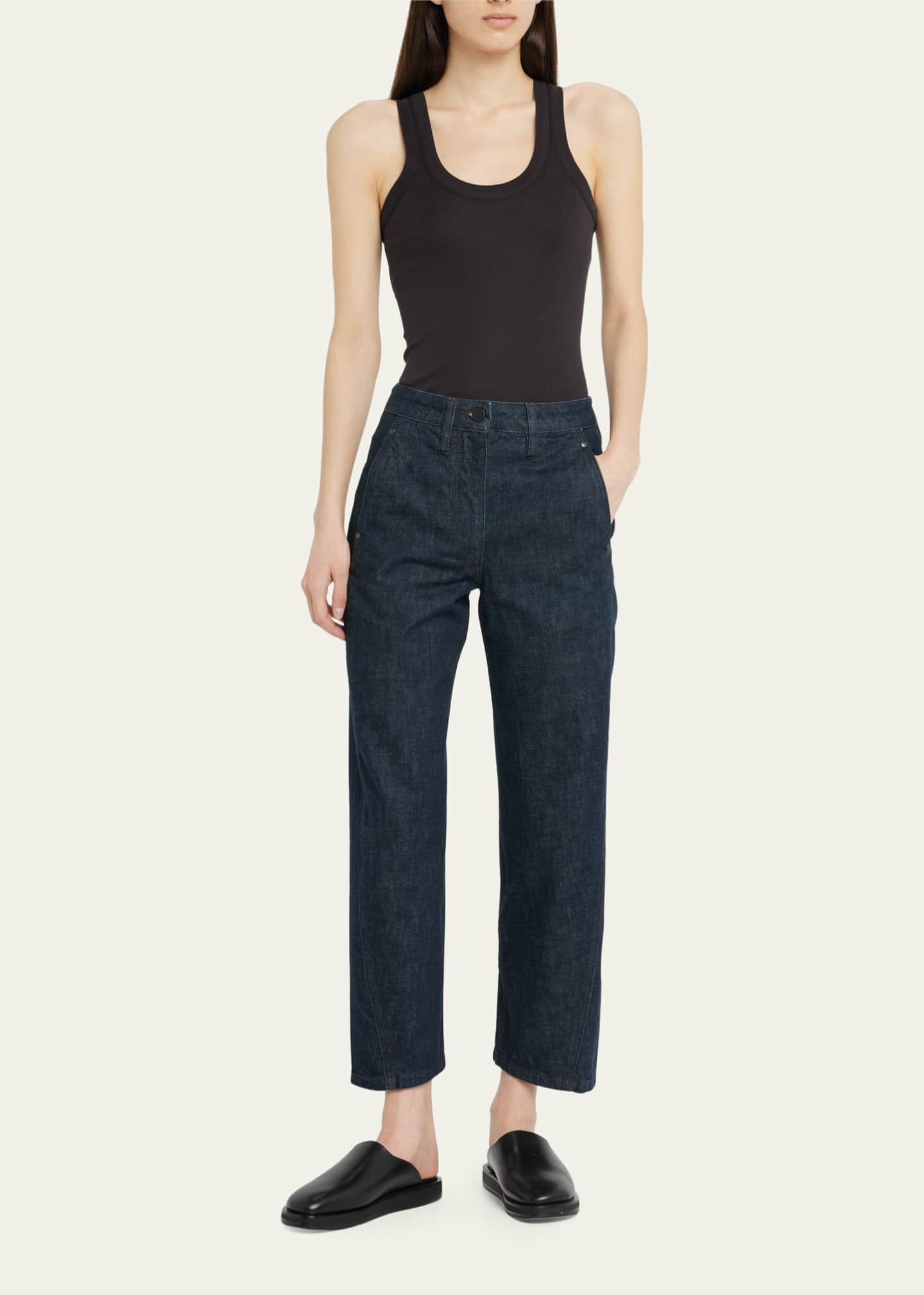 LEMAIRE Twisted Straight-Leg Denim Pants - Bergdorf Goodman
