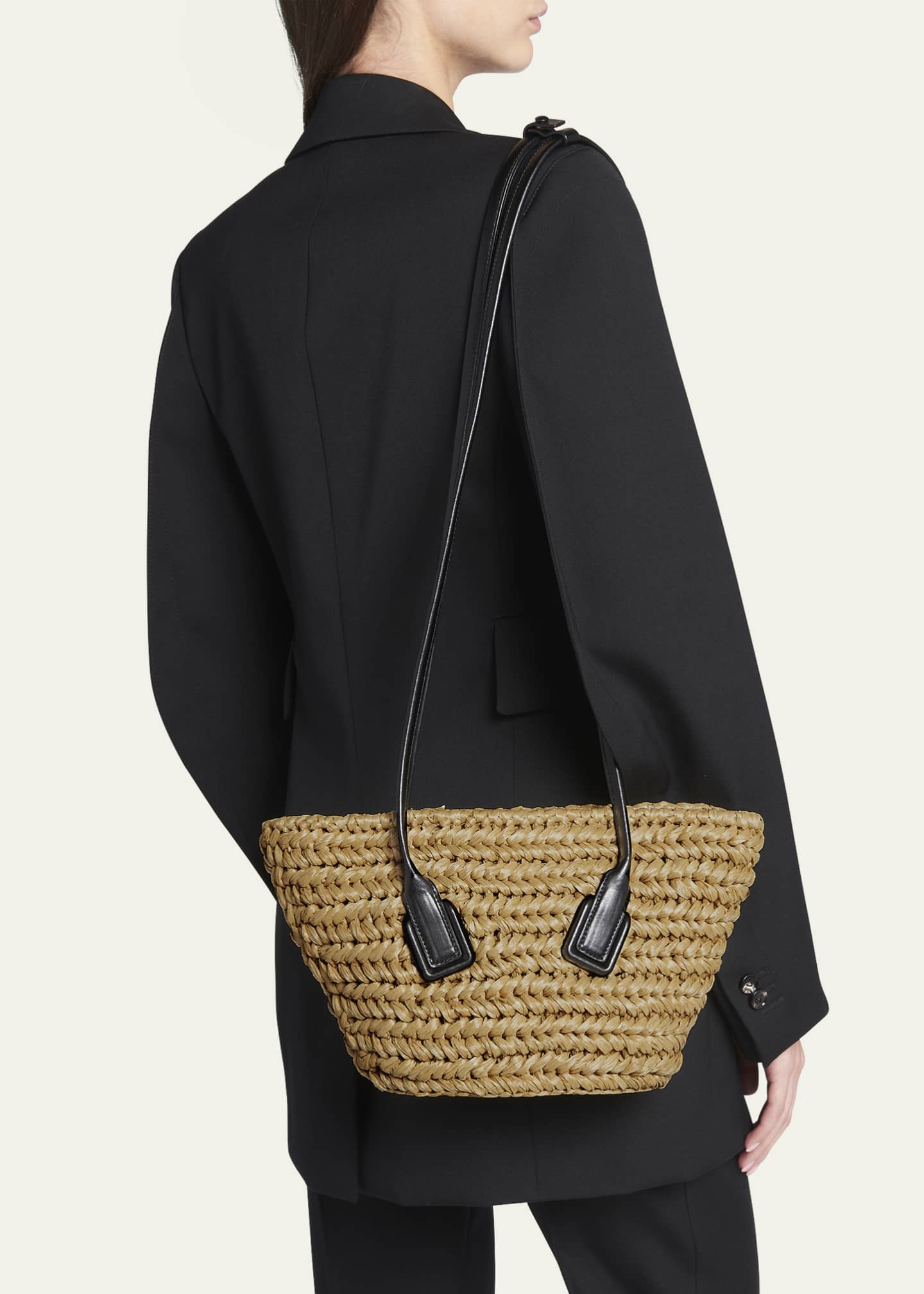 Bottega Veneta Arco Small Crochet Raffia Shoulder Bag - Bergdorf Goodman