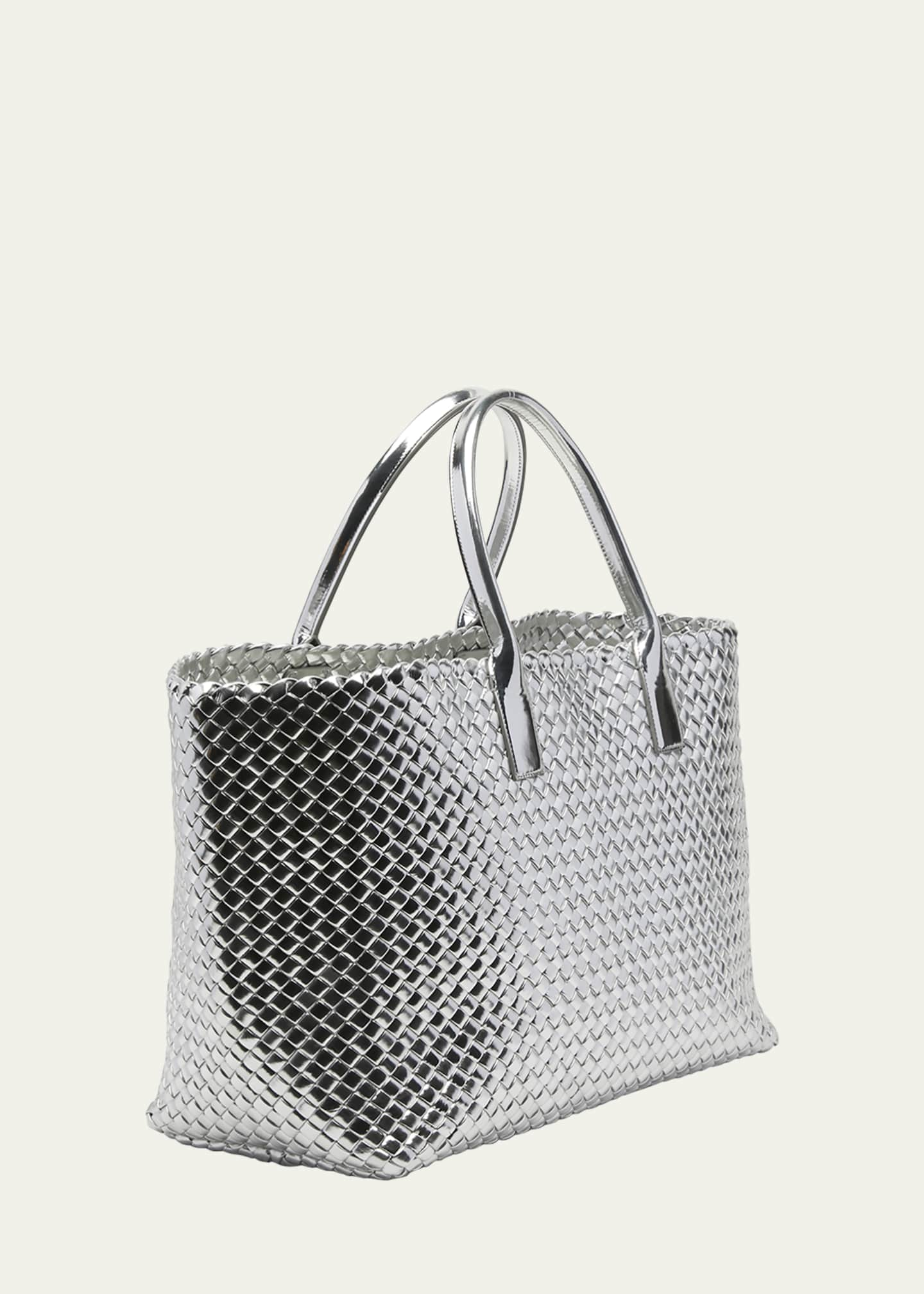 Woven Metallic Tote Bag