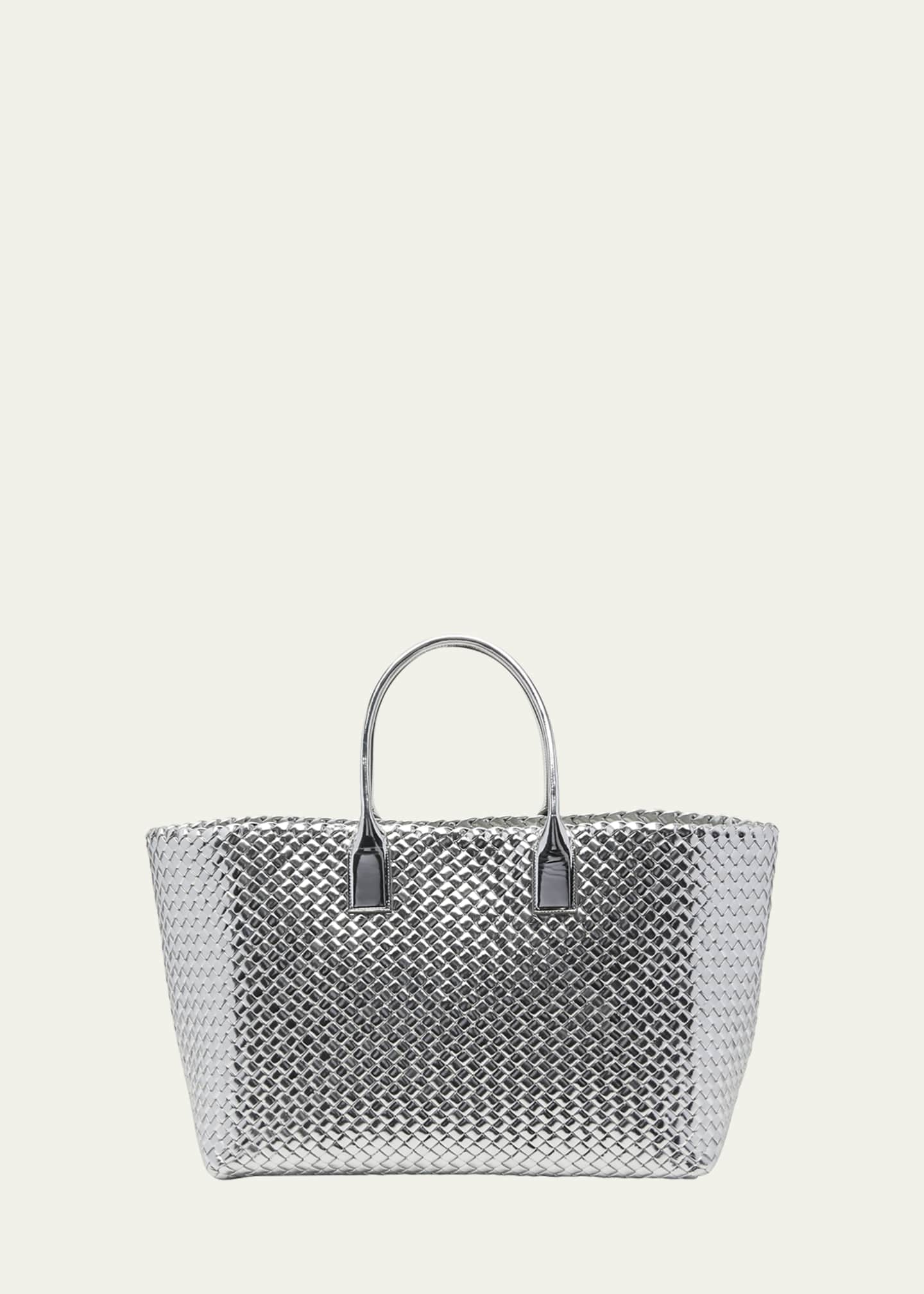 Woven Metallic Tote Bag