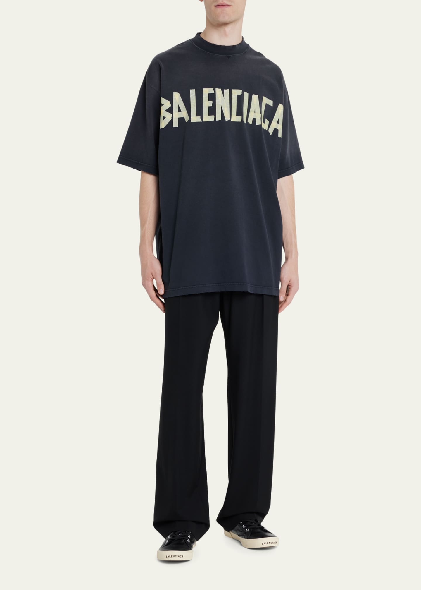 Balenciaga Men's Masking Tape Logo T-Shirt