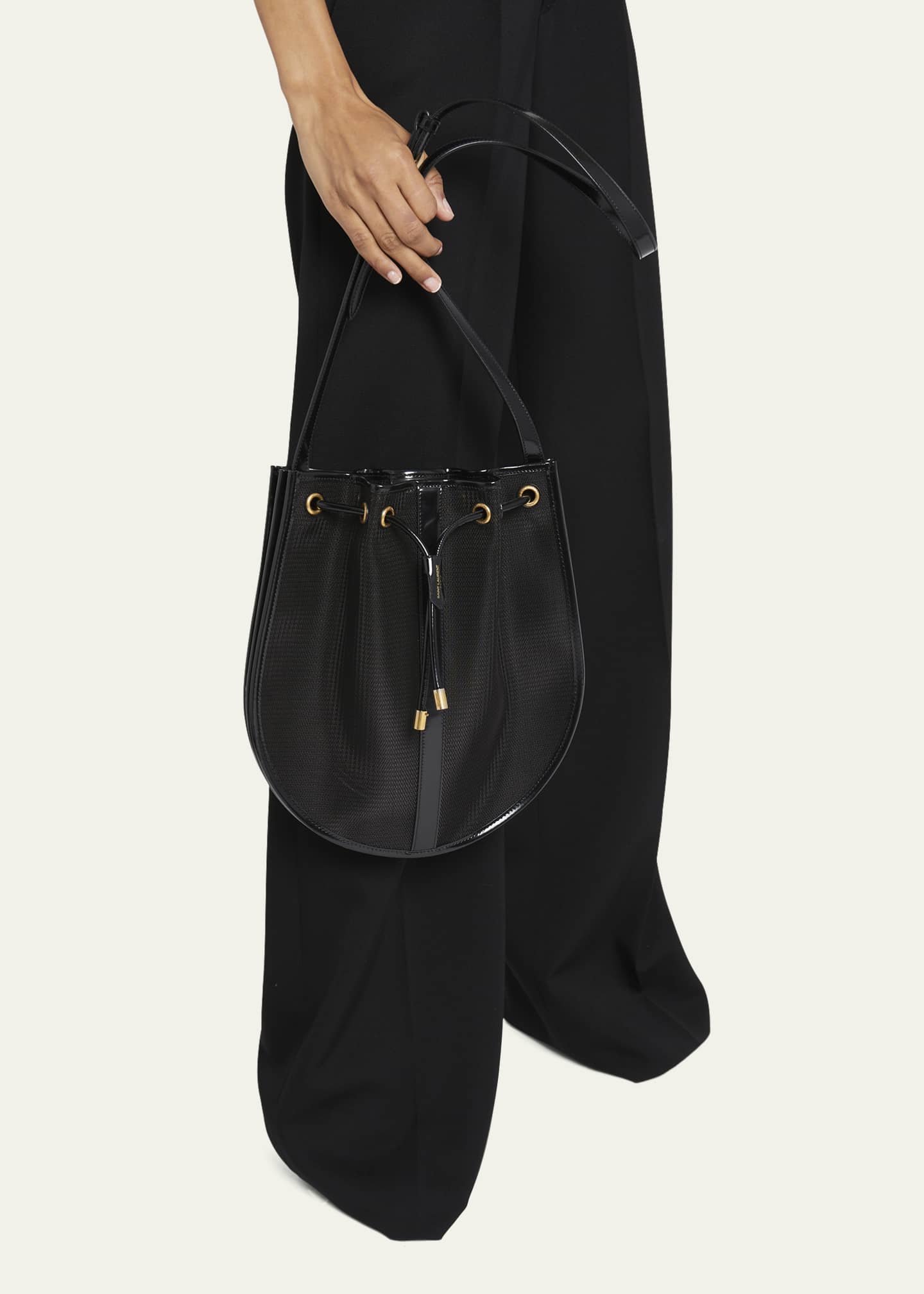 Saint Laurent Daryl YSL Mesh Shoulder Bag - Bergdorf Goodman