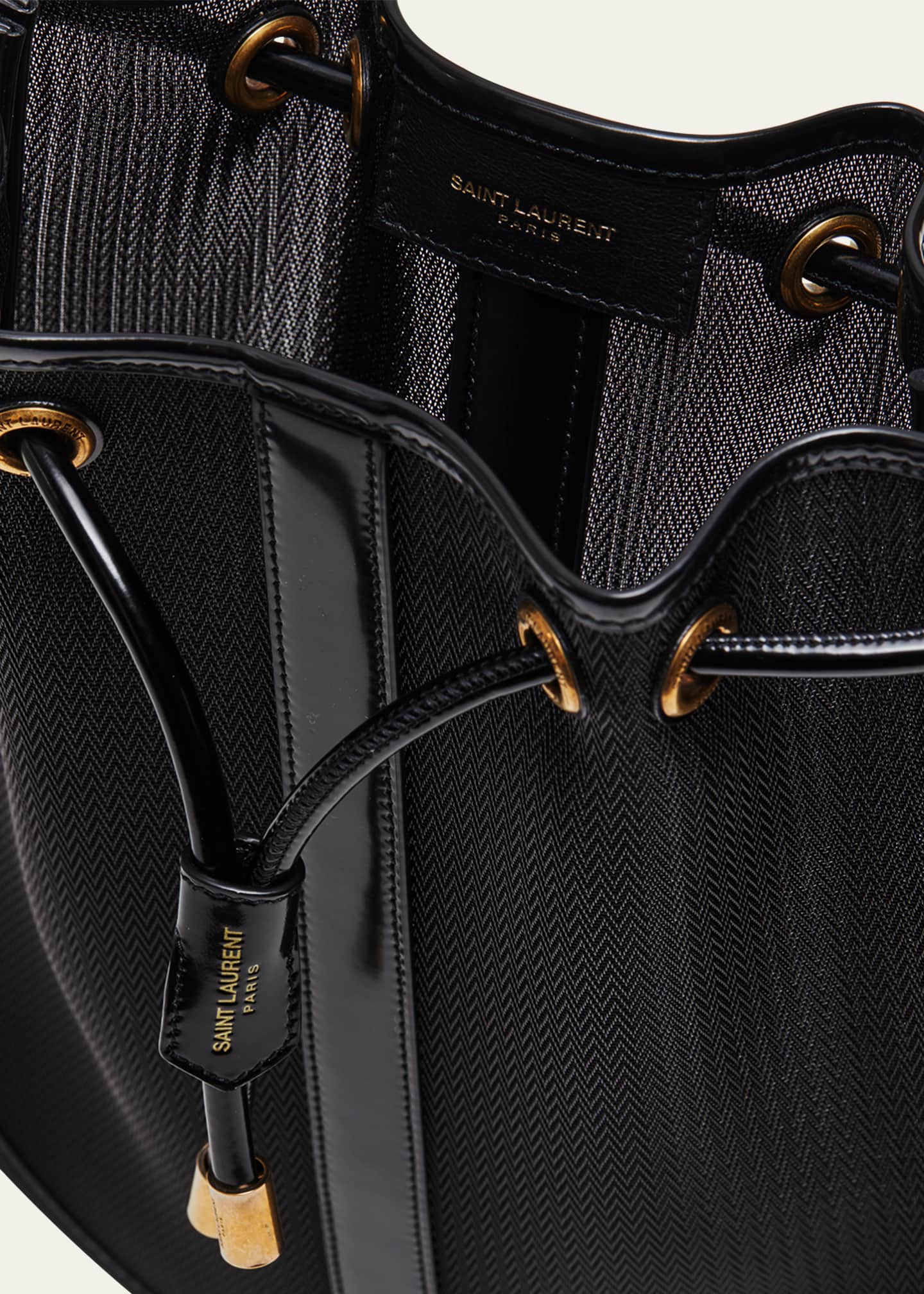 Saint Laurent Daryl Shoulder Bag in Mesh and Patent Leather Image 4 of 5