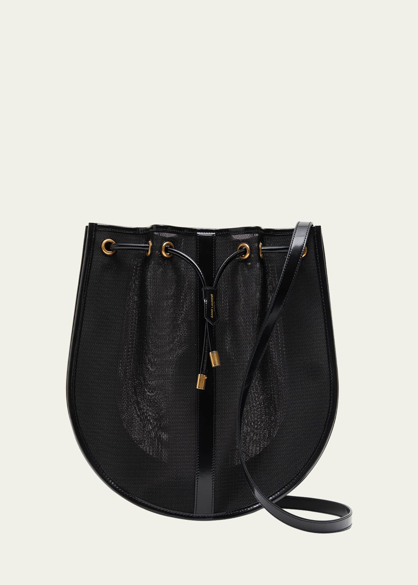 Saint Laurent Daryl Shoulder Bag in Mesh and Patent Leather Image 1 of 5