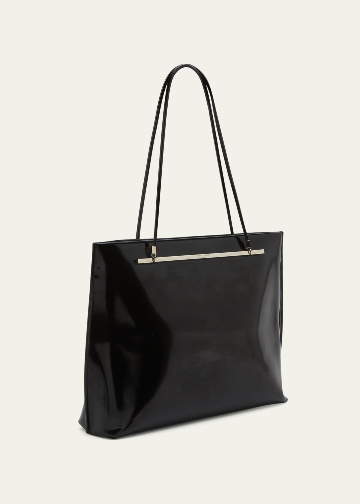 Saint Laurent Suzanne Leather Shopping Tote Bag Black
