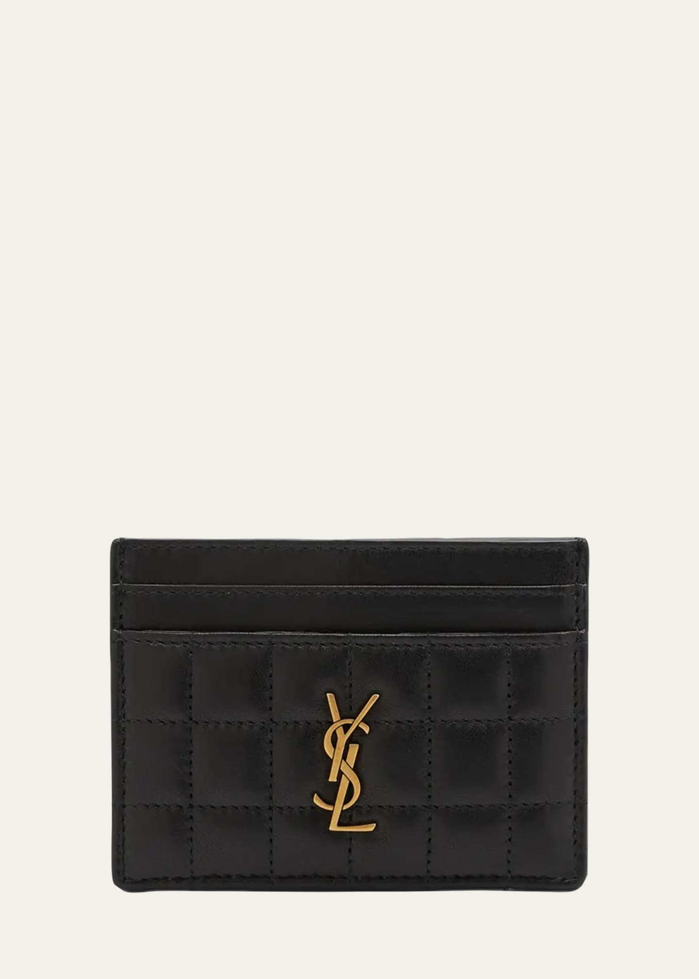 SAINT LAURENT - Monogram quilted leather card holder