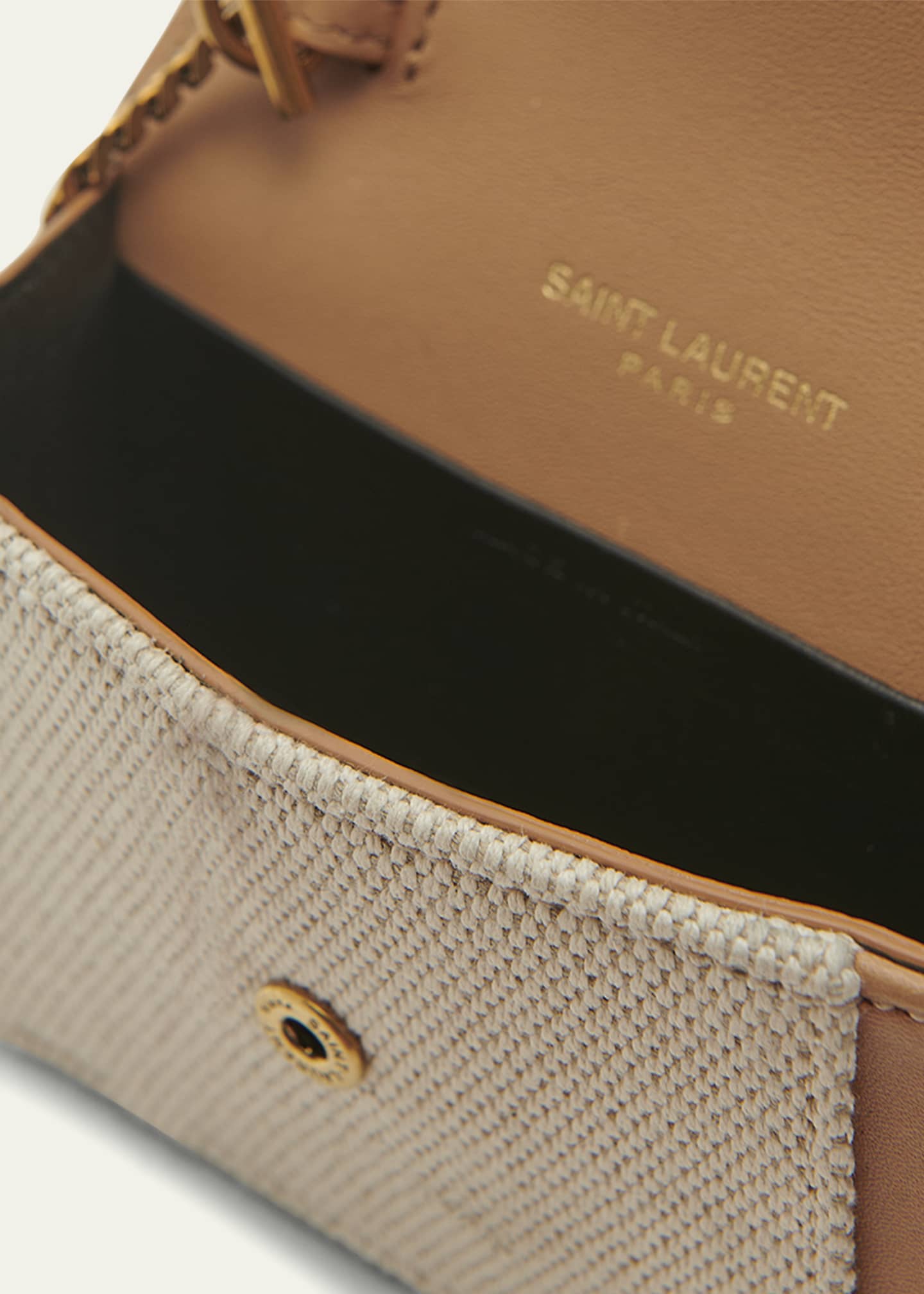 Monogram cabas leather crossbody bag Saint Laurent Brown in