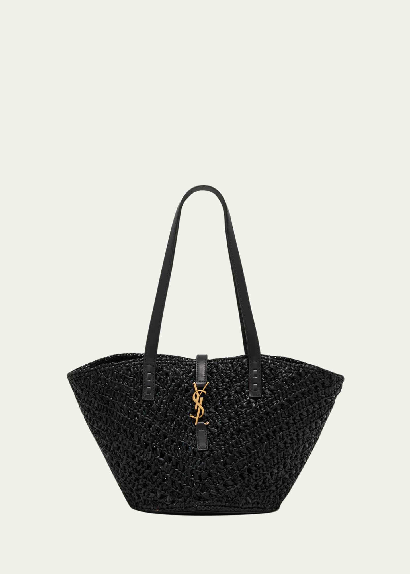 Saint Laurent Panier Small YSL Raffia Tote Bag