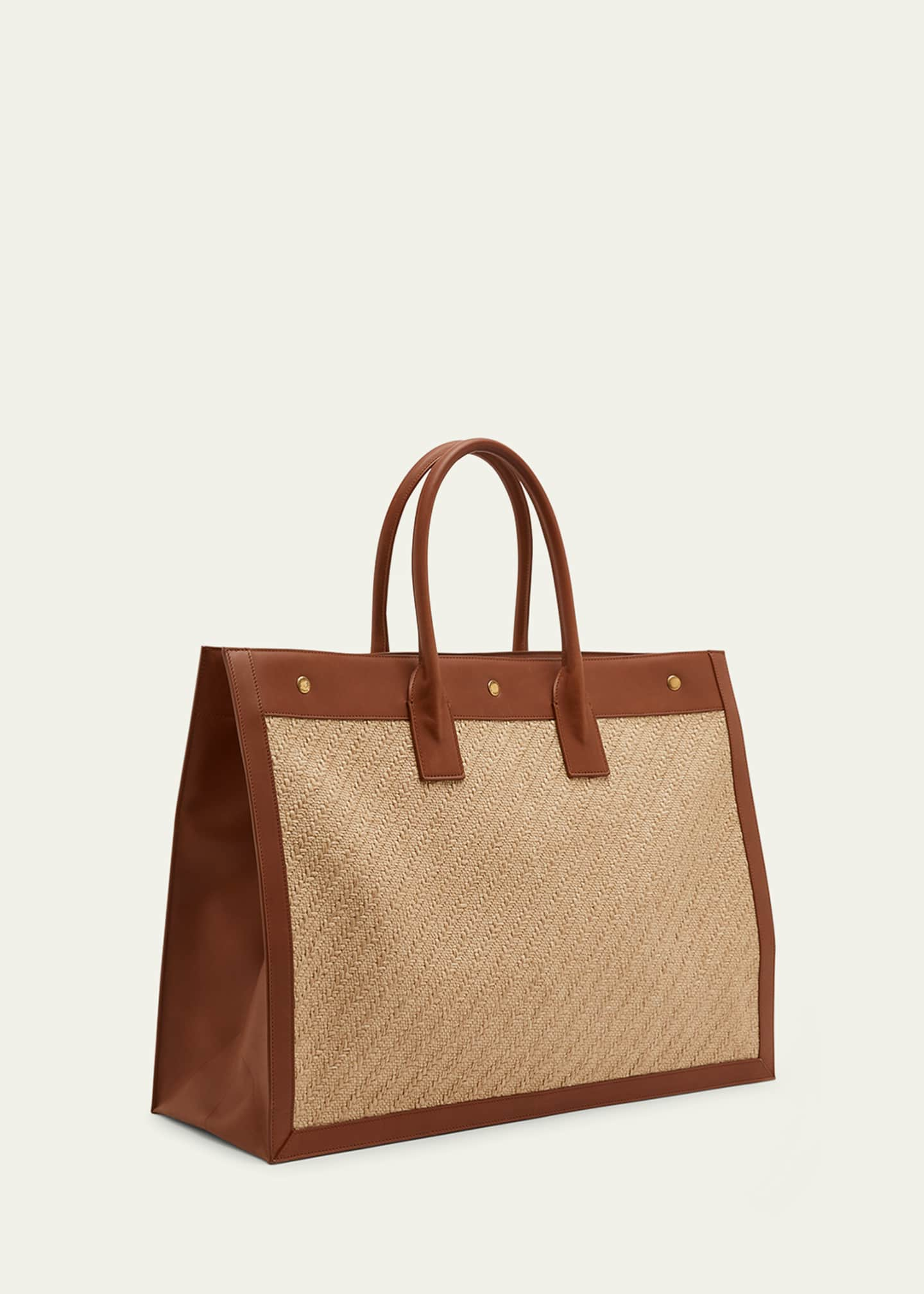 Saint Laurent Rive Gauche Large Raffia Tote Bag