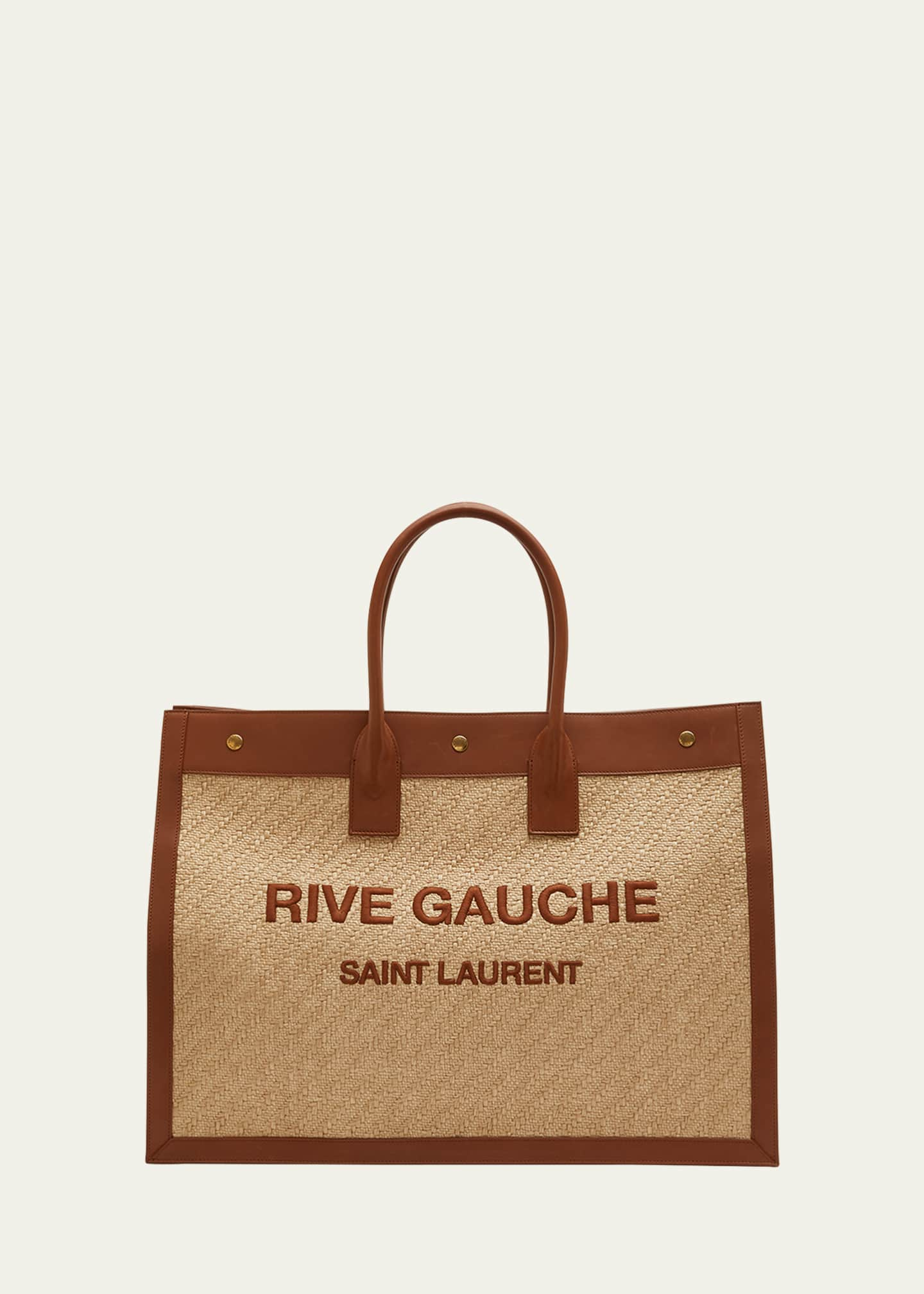 Saint Laurent Rive Gauche Raffia Tote Bag - Farfetch