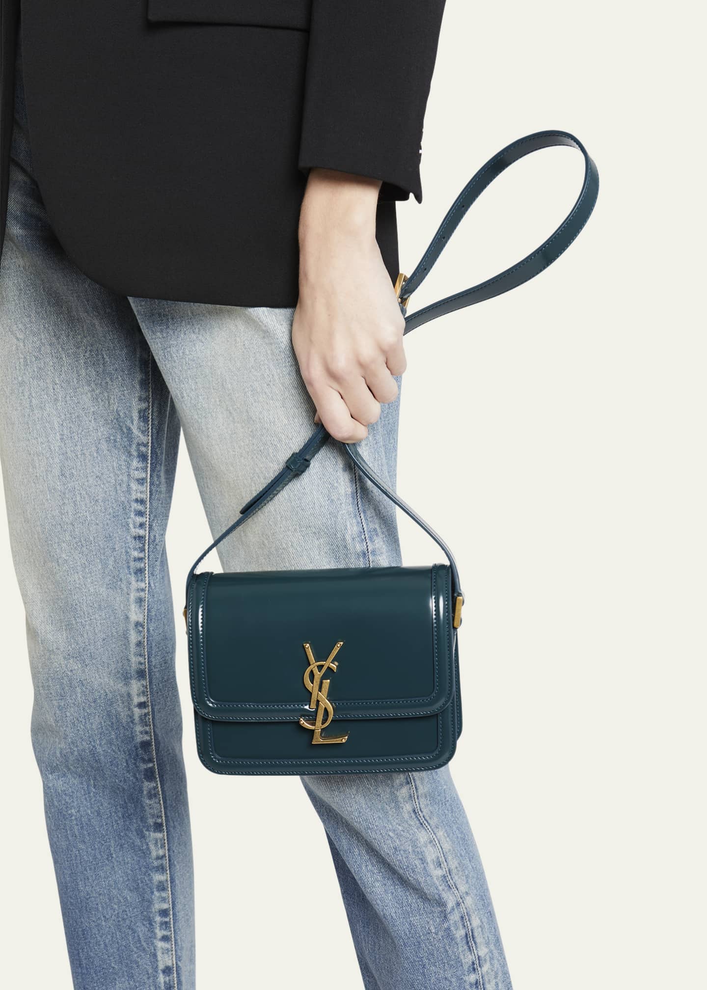 Saint Laurent Loulou Monogram Ysl Large V-Flap Chain Shoulder Bag - Nickel Oxide Hardware Black