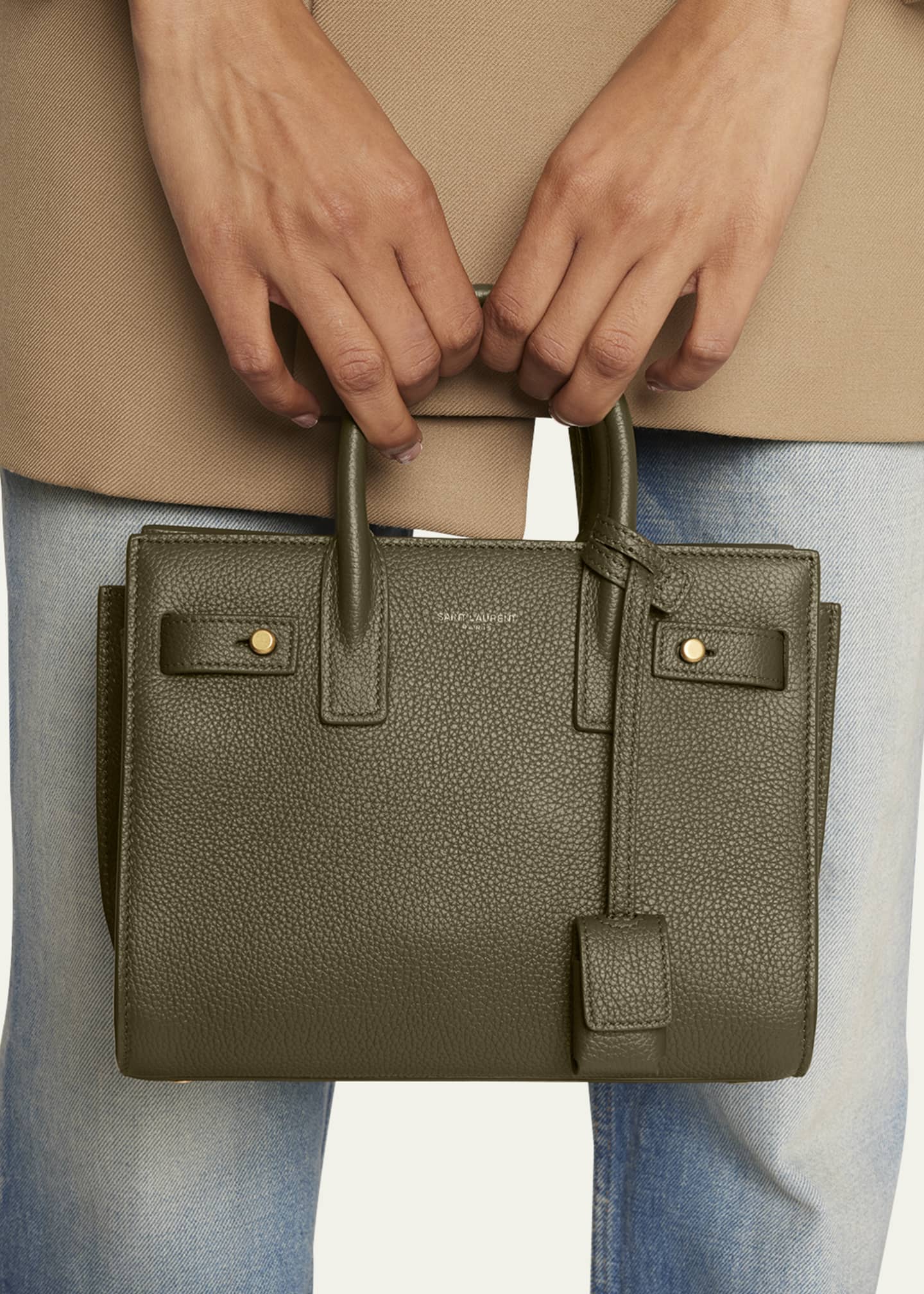 Saint Laurent Sac de Jour Nano Top Handle Bag Green