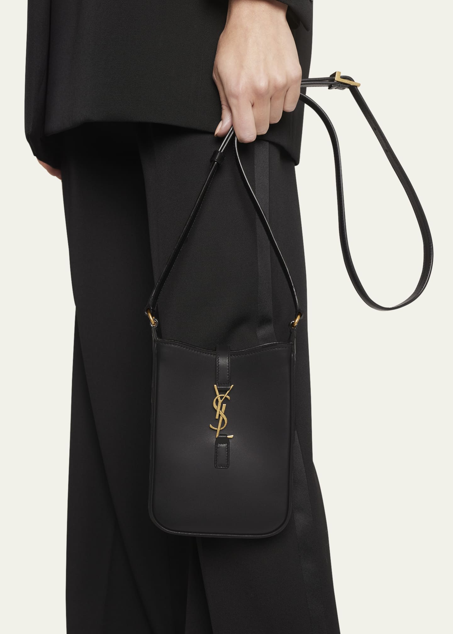 Saint Laurent Le 5 A 7 Mini YSL Vertical Bucket Bag in Smooth Leather ...