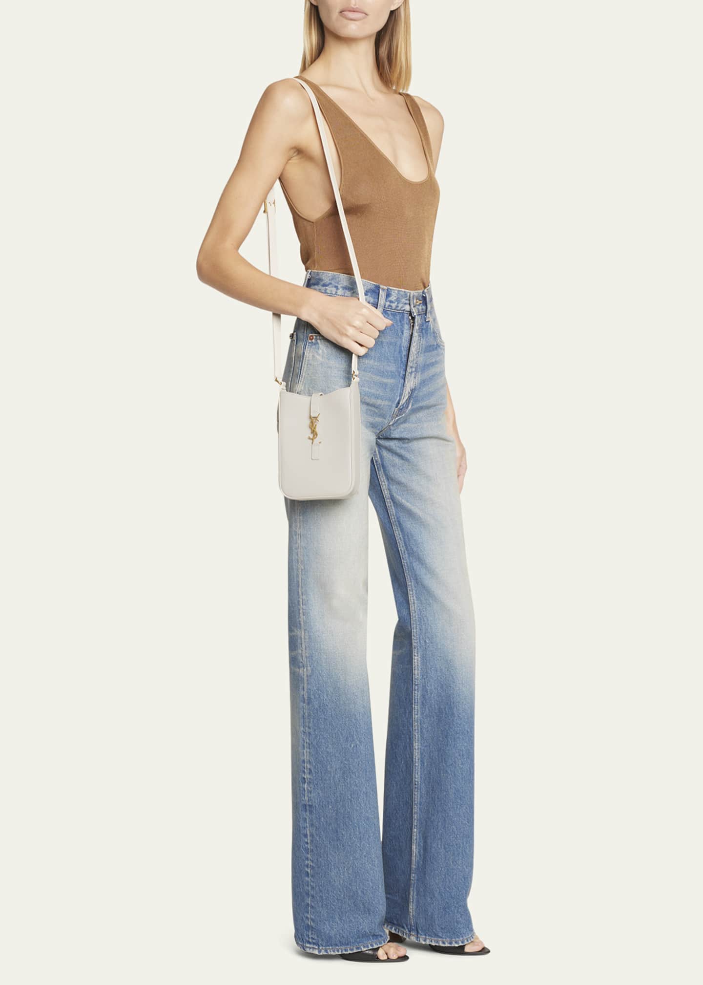 Saint Laurent Le 5 A 7 Mini YSL Vertical Bucket Bag in Smooth Leather Image 5 of 5