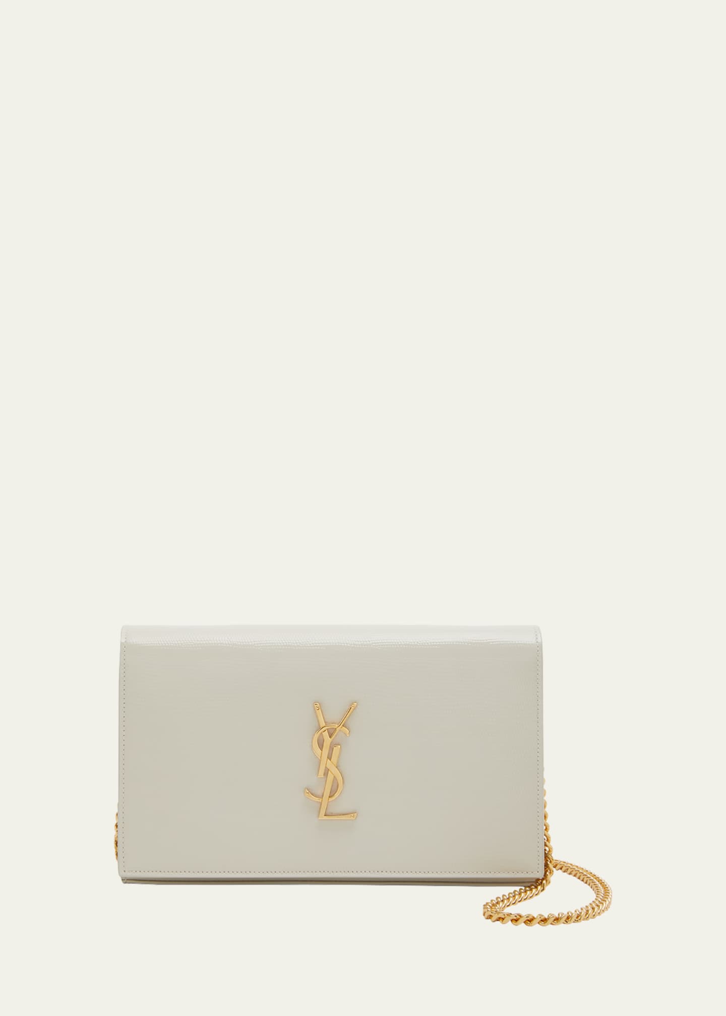 SAINT LAURENT Kate YSL Monogram Croc-Embossed Leather Crossbody Chain Wallet Bag