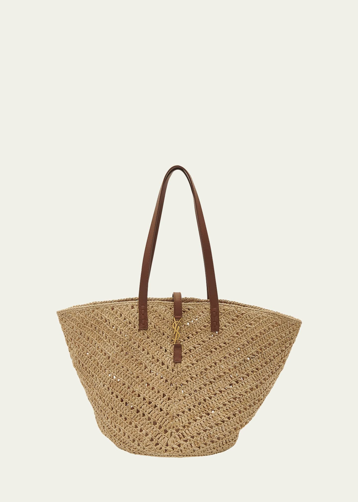 Saint Laurent Panier Medium Raffia YSL Tote Bag - Bergdorf Goodman