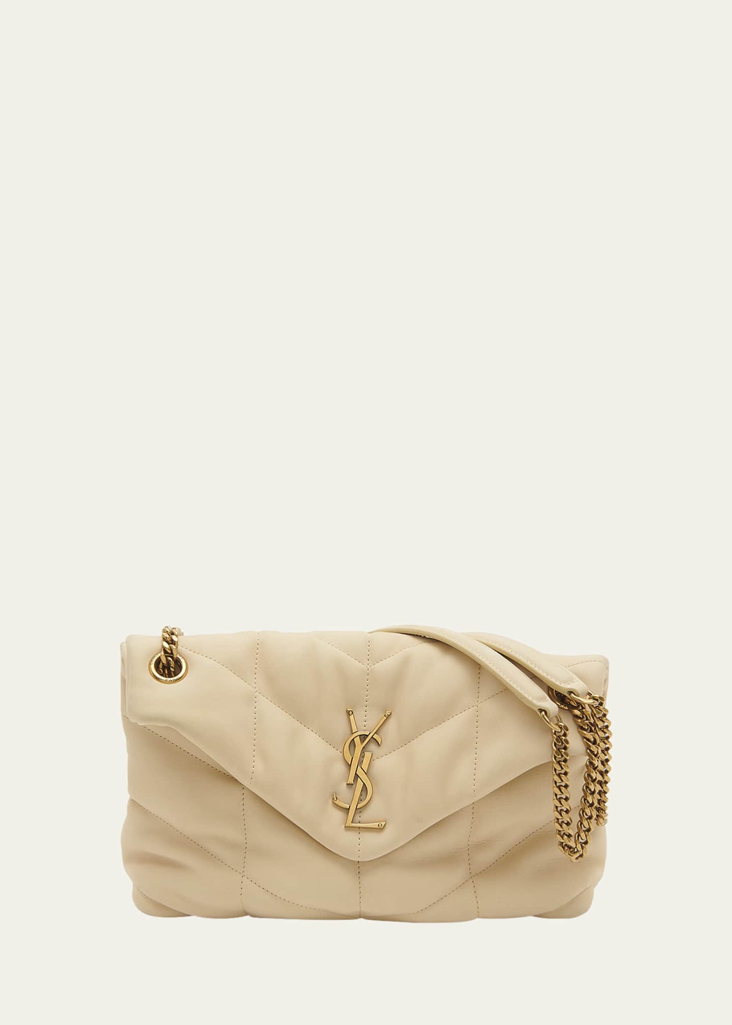 Saint Laurent Lou Puffer Toy YSL Shoulder Bag in Quilted Nubuck Bergdorf Goodman