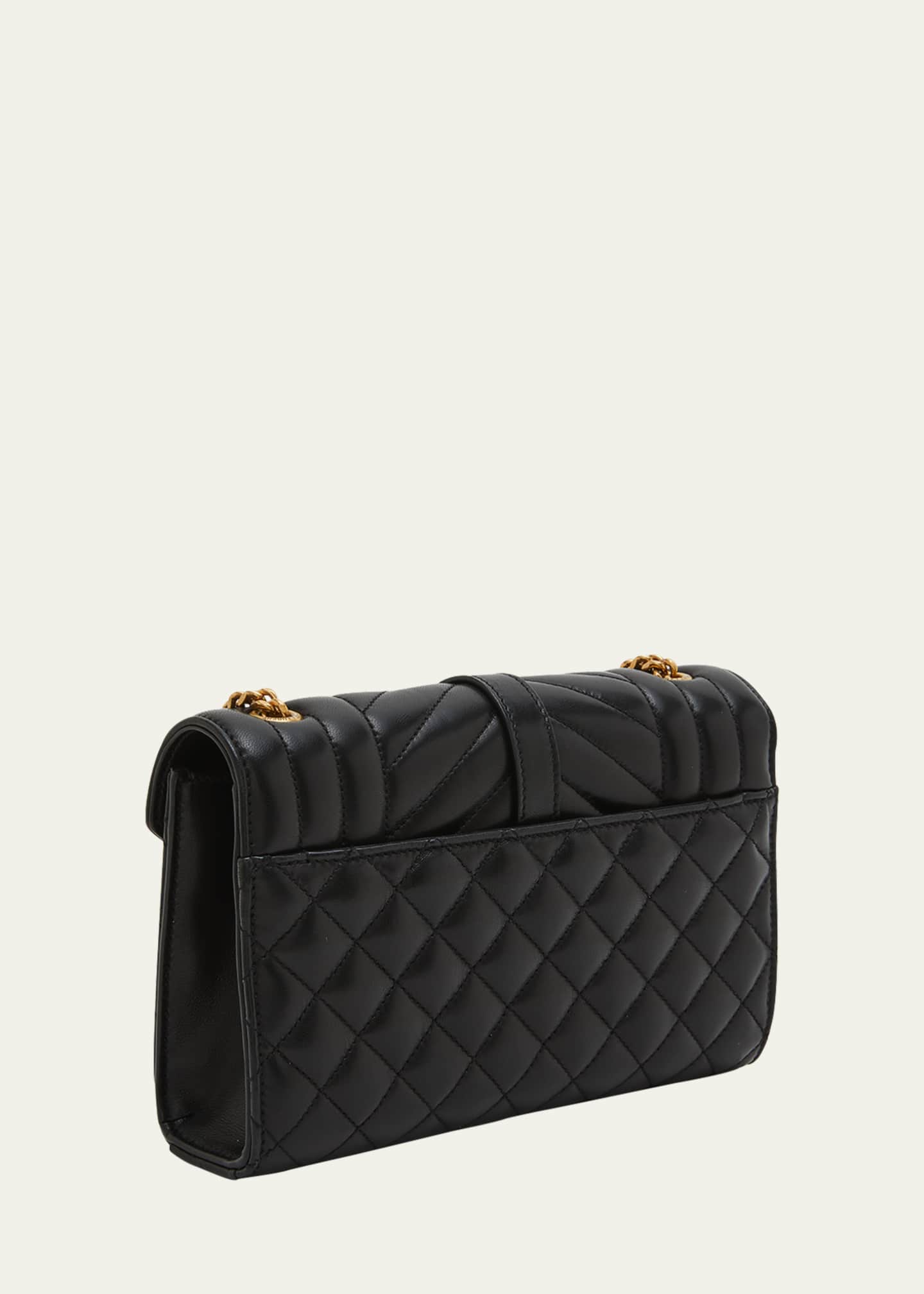 Saint Laurent Monogram Small Envelope Quilted Leather Wallet