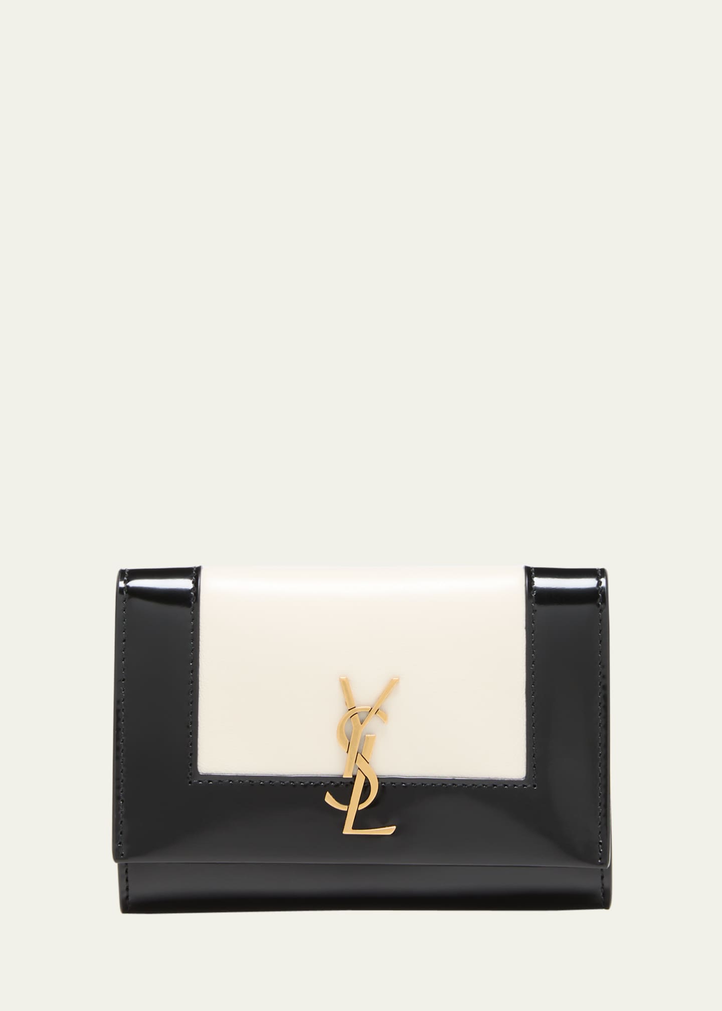 Saint Laurent Cassandre Small Leather Pouch in Black