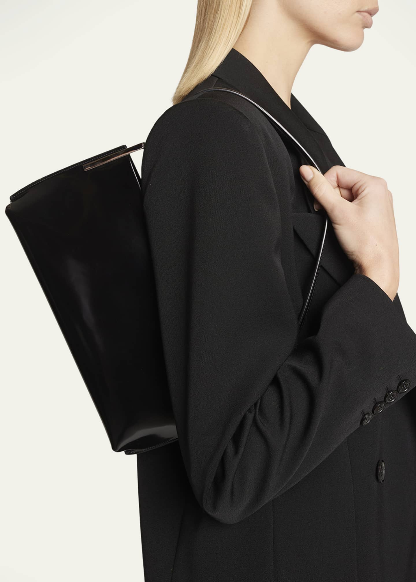 Saint Laurent Suzanne Small YSL Rigid Leather Shoulder Bag - Bergdorf ...