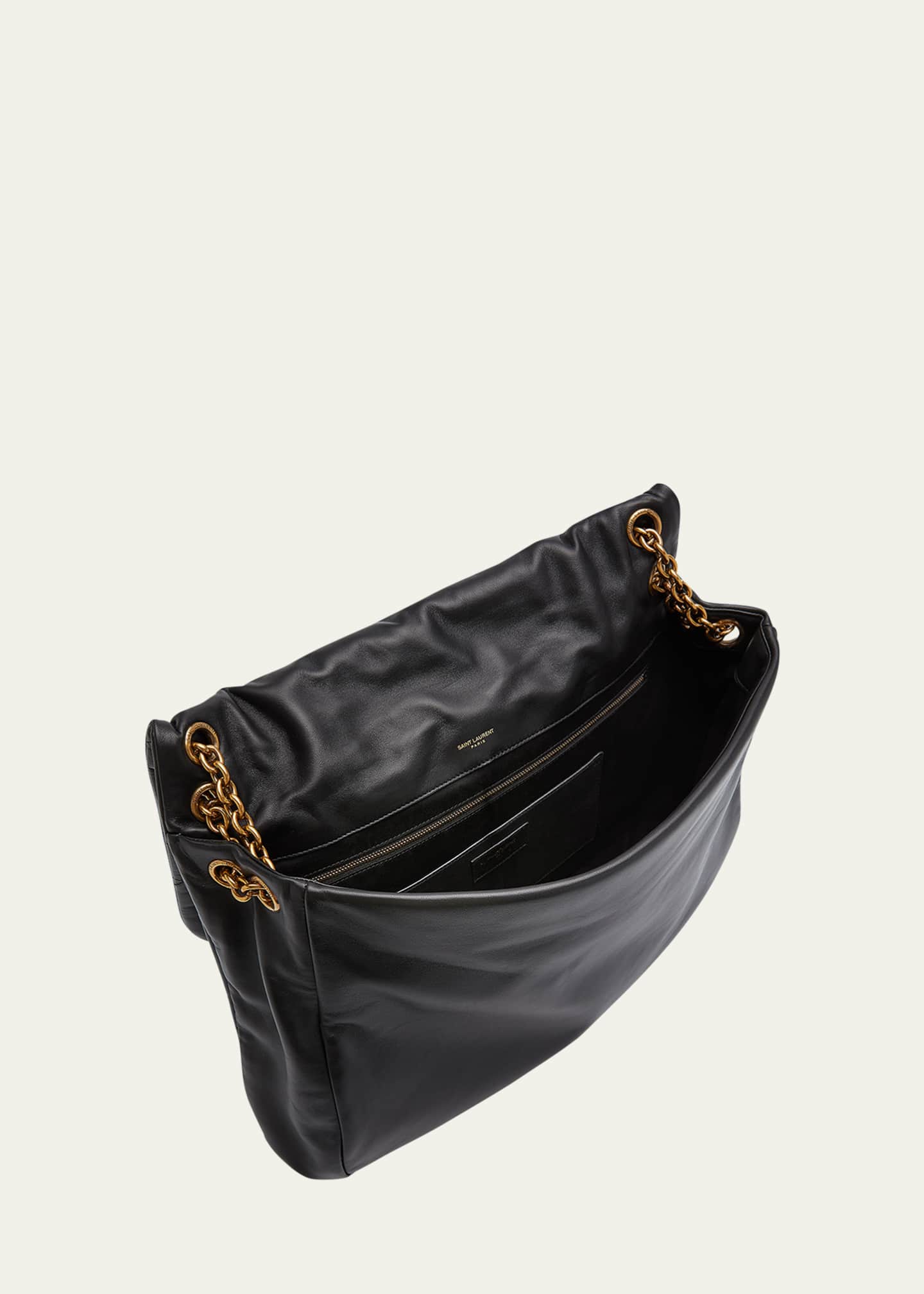 YSL BLACK COSMETIC BAG WITH GOLD COLOR LOGO