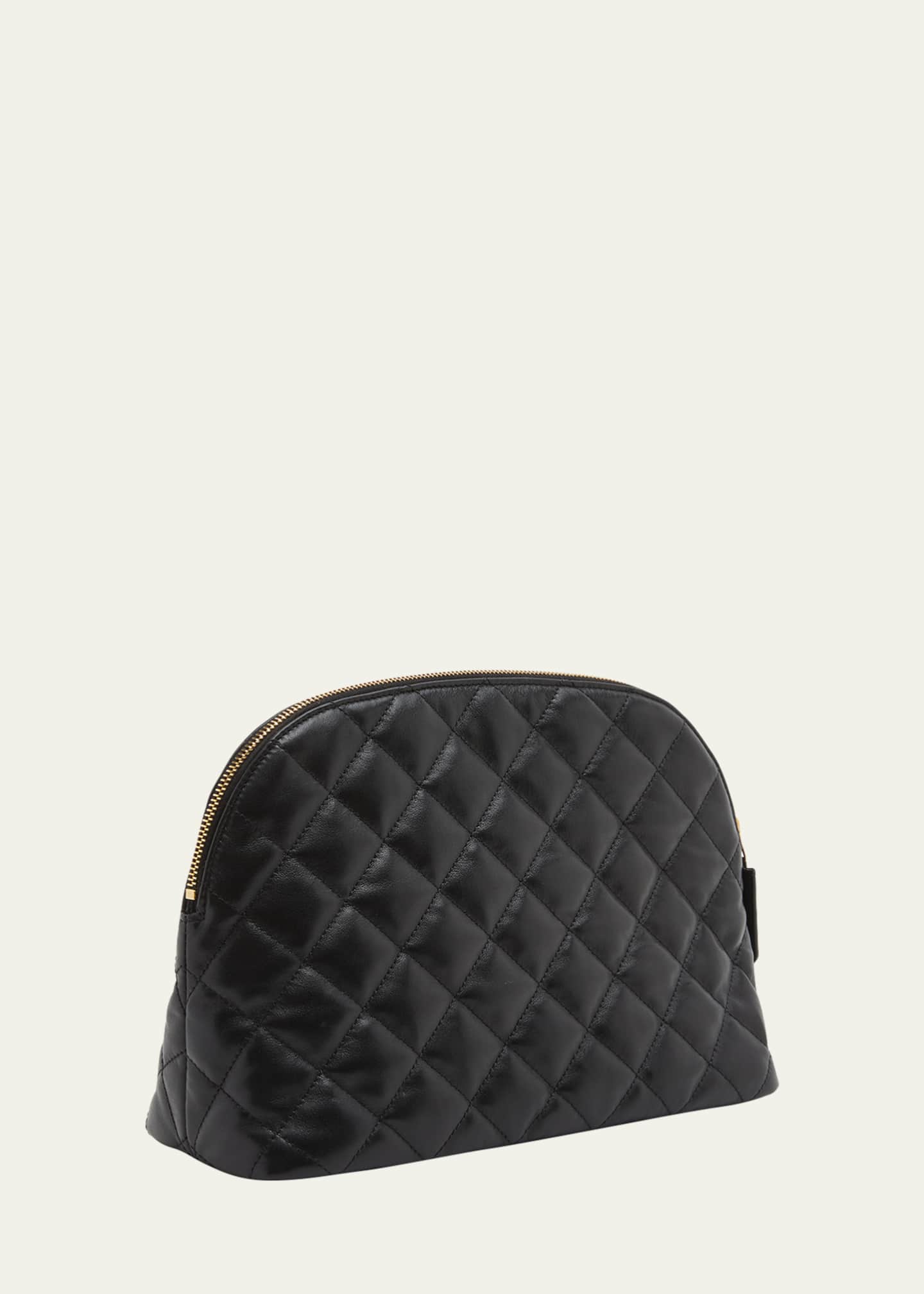Saint Laurent YSL Quilted Leather Cosmetic Bag