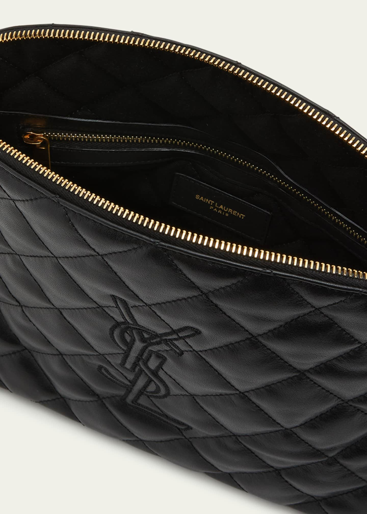 Black YSL-monogram quilted-leather cross-body bag, Saint Laurent