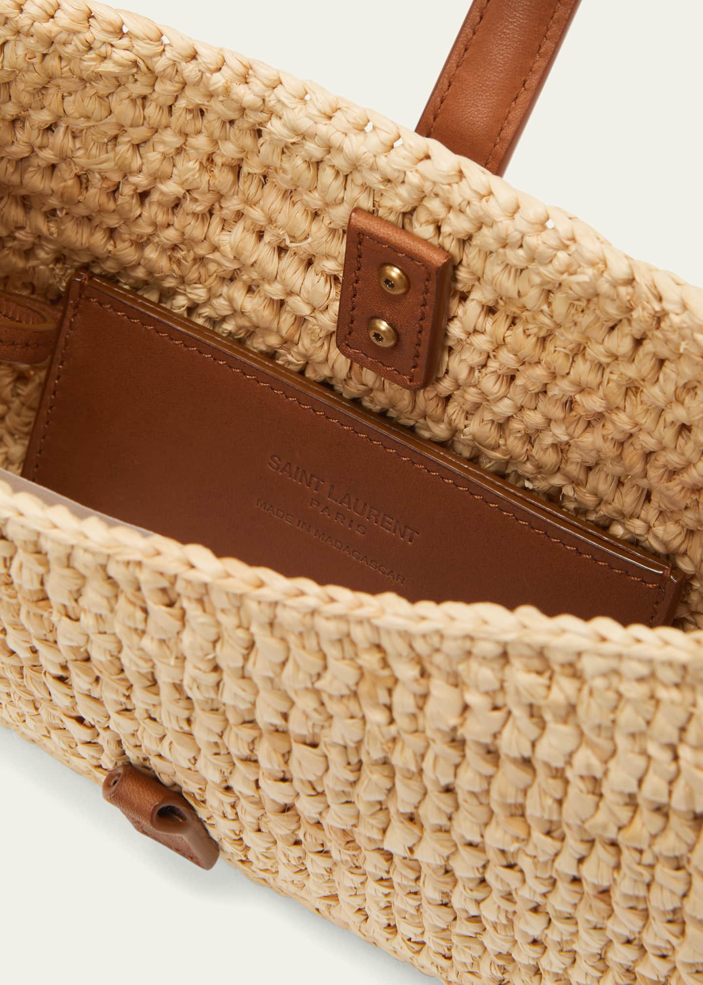 Saint Laurent Le 5 A 7 Mini YSL Shoulder Bag in Raffia Image 4 of 5
