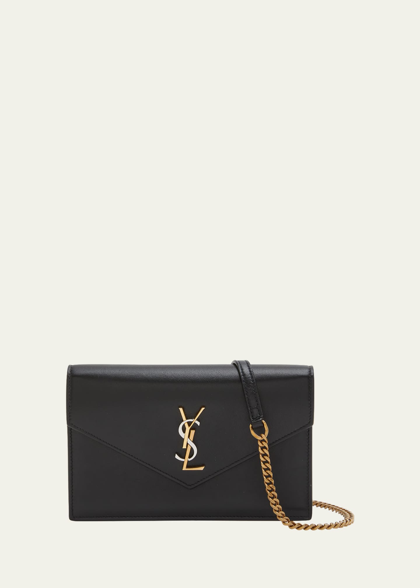 Saint laurent black monogramme envelope chain wallet bag shop