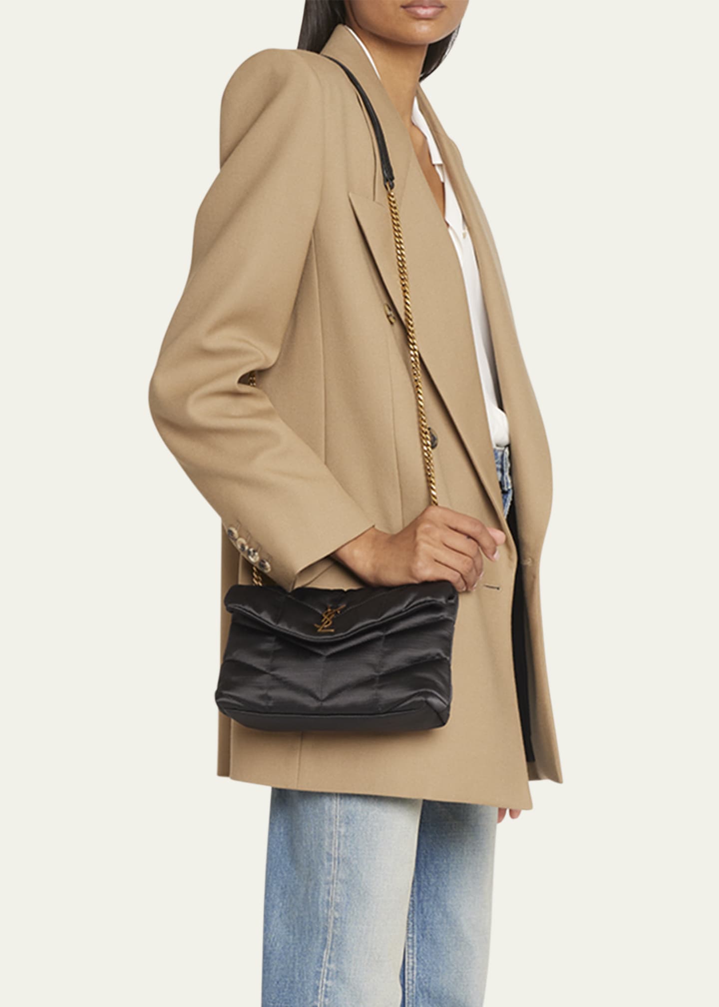 Saint Laurent Lou Puffer Toy YSL Crossbody Bag in Quilted Satin Image 2 of 5