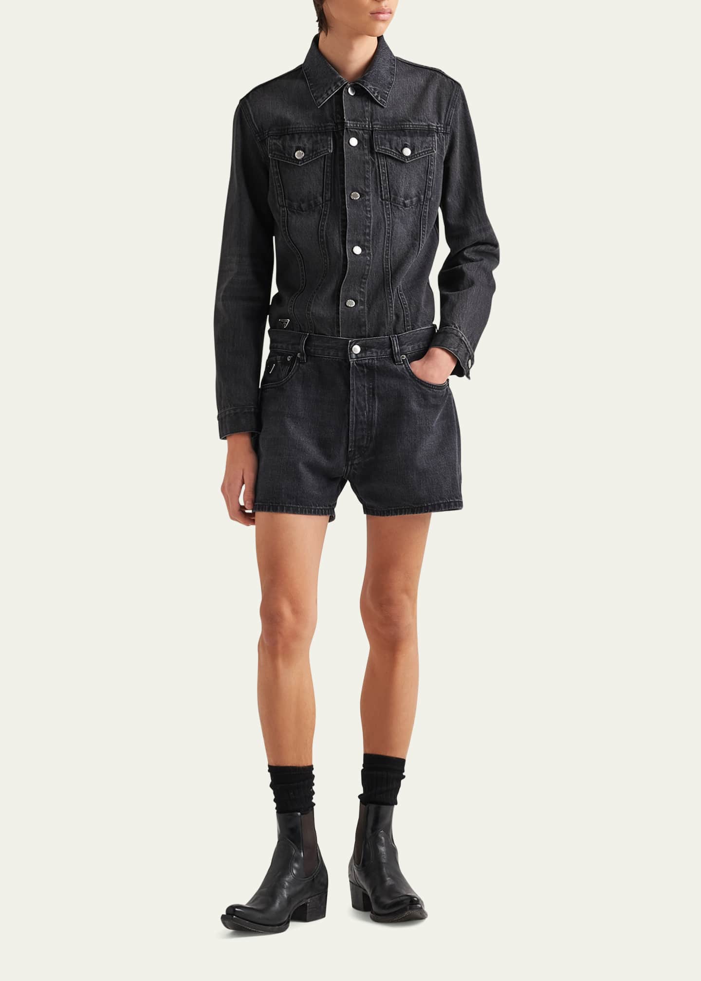 Prada Men's Denim Trucker Jacket Image 2 of 5