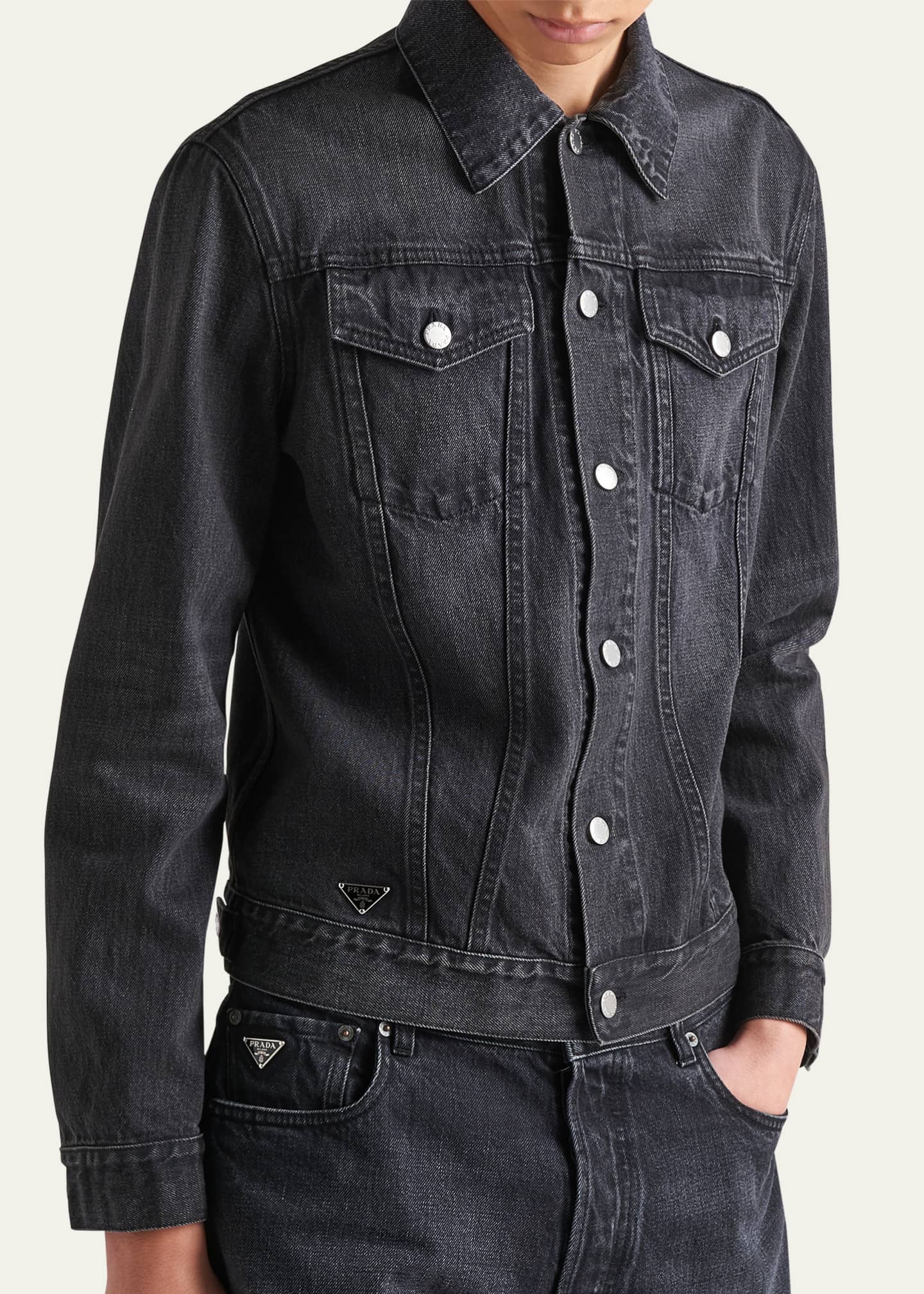 Prada Men's Denim Trucker Jacket Image 4 of 5