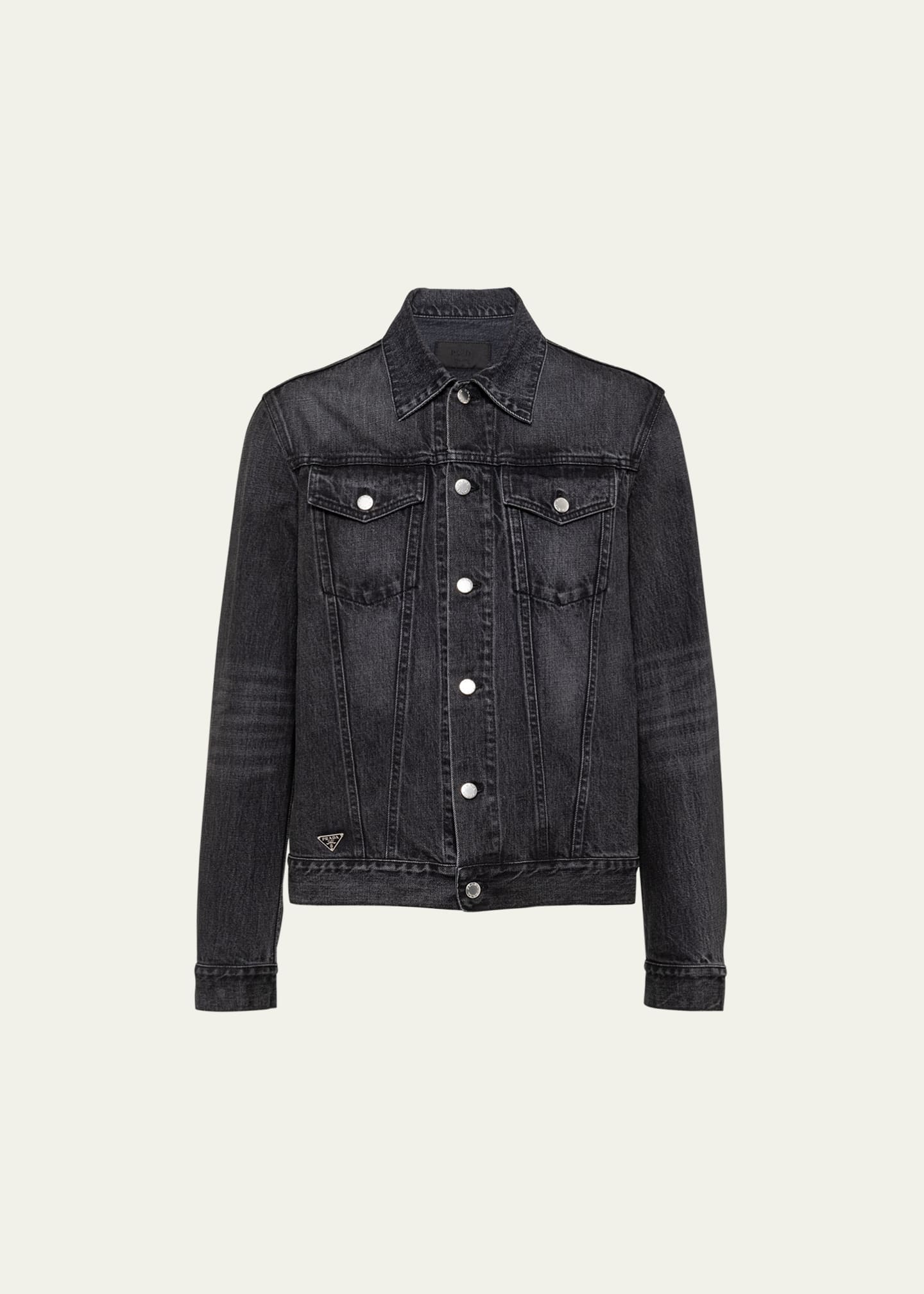 Prada Men s Denim Trucker Jacket Bergdorf Goodman
