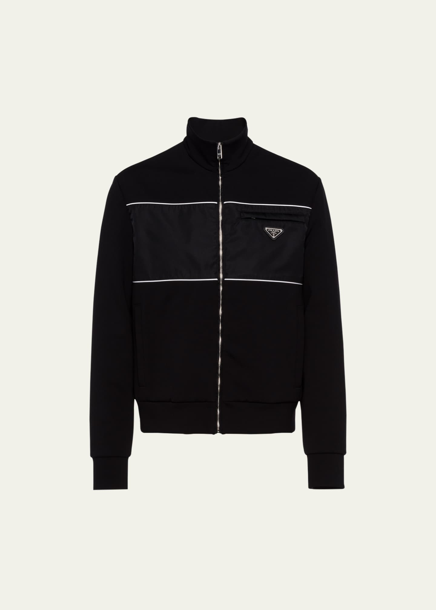 Prada Men's Tech Fleece Full-Zip Sweatshirt - Bergdorf Goodman
