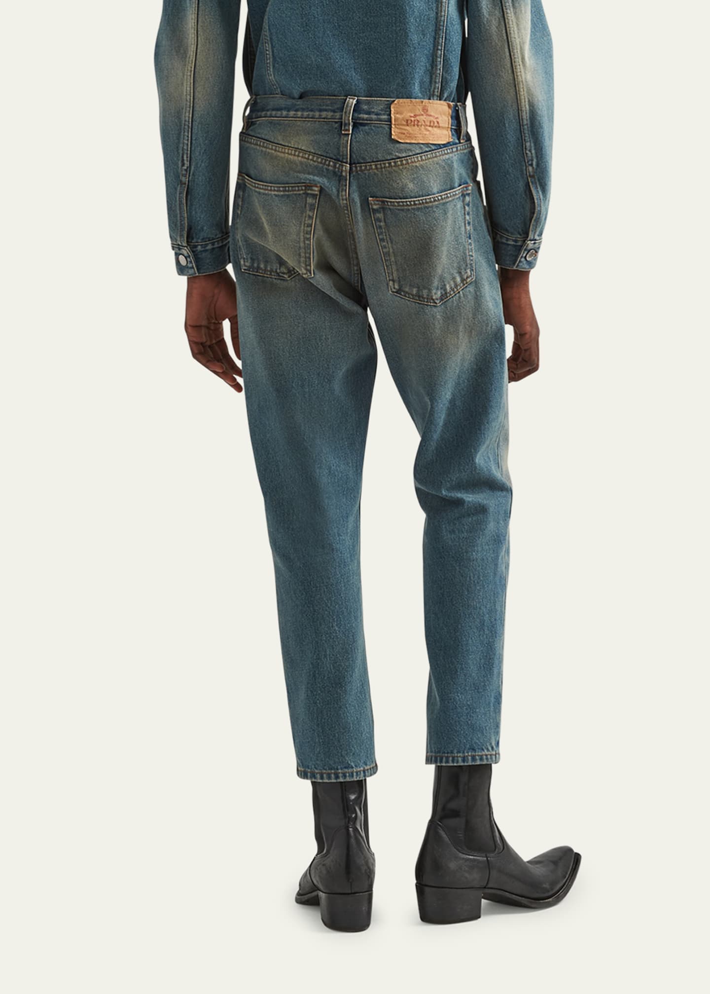 Prada Men's Light Treated Denim Jeans - Bergdorf Goodman