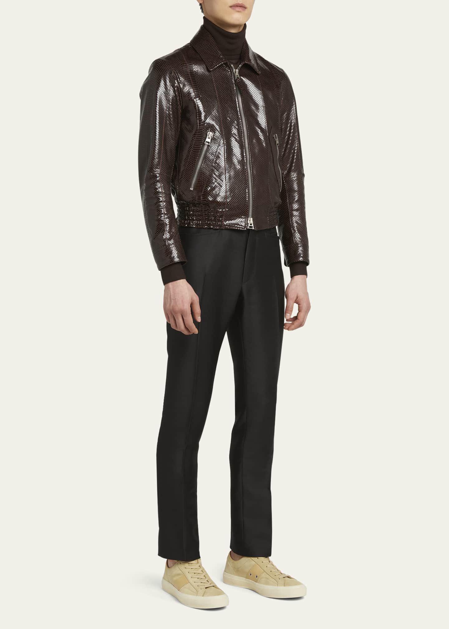 TOM FORD Men's Cambridge Suede Low-Top Sneakers Image 3 of 5