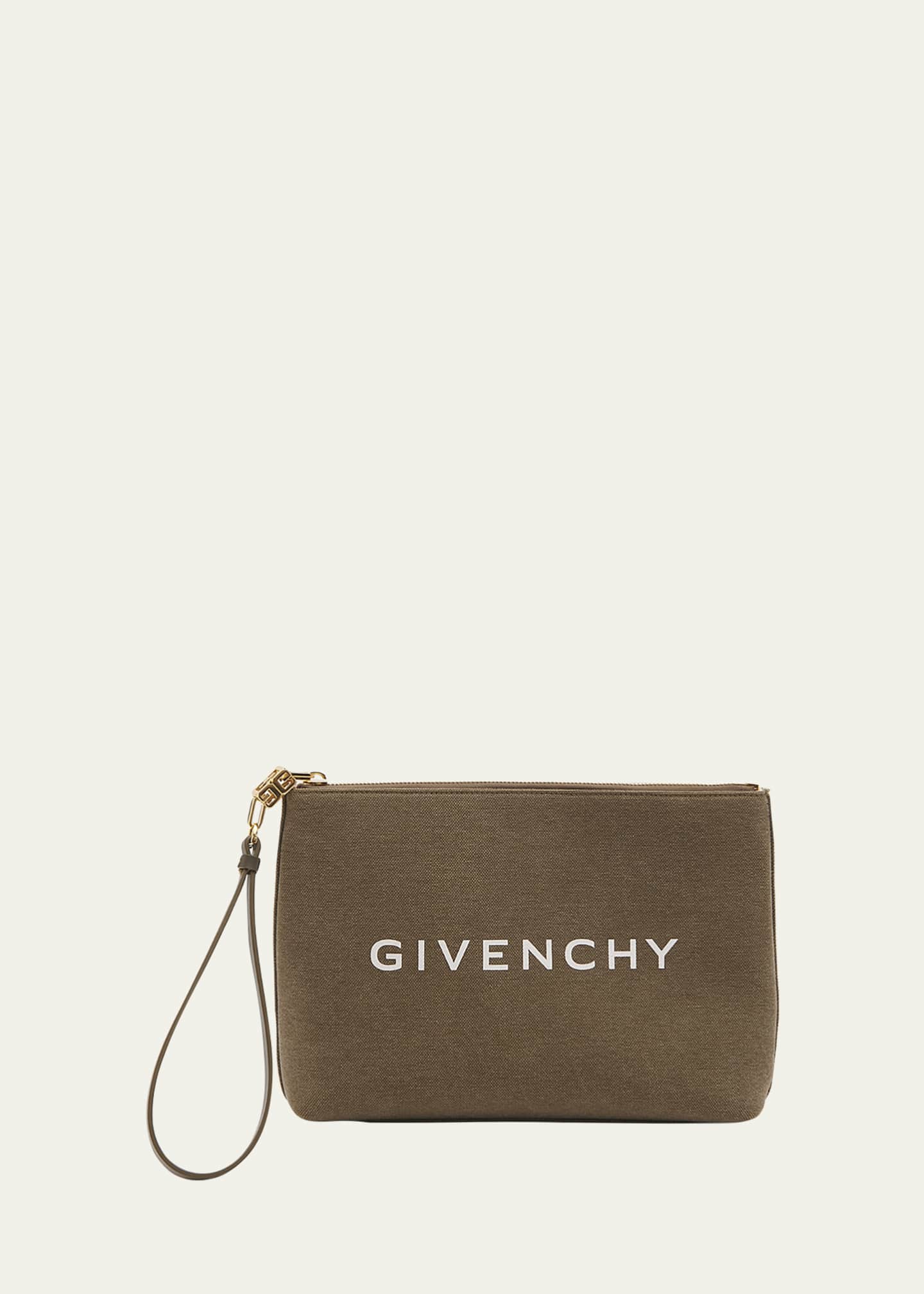 Givenchy Large Pouch Wristlet in Washed Canvas - Bergdorf Goodman