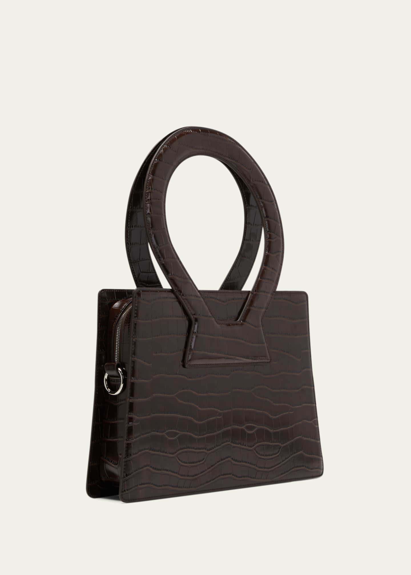 Luar Ana Large CrocEmbossed TopHandle Bag Bergdorf Goodman