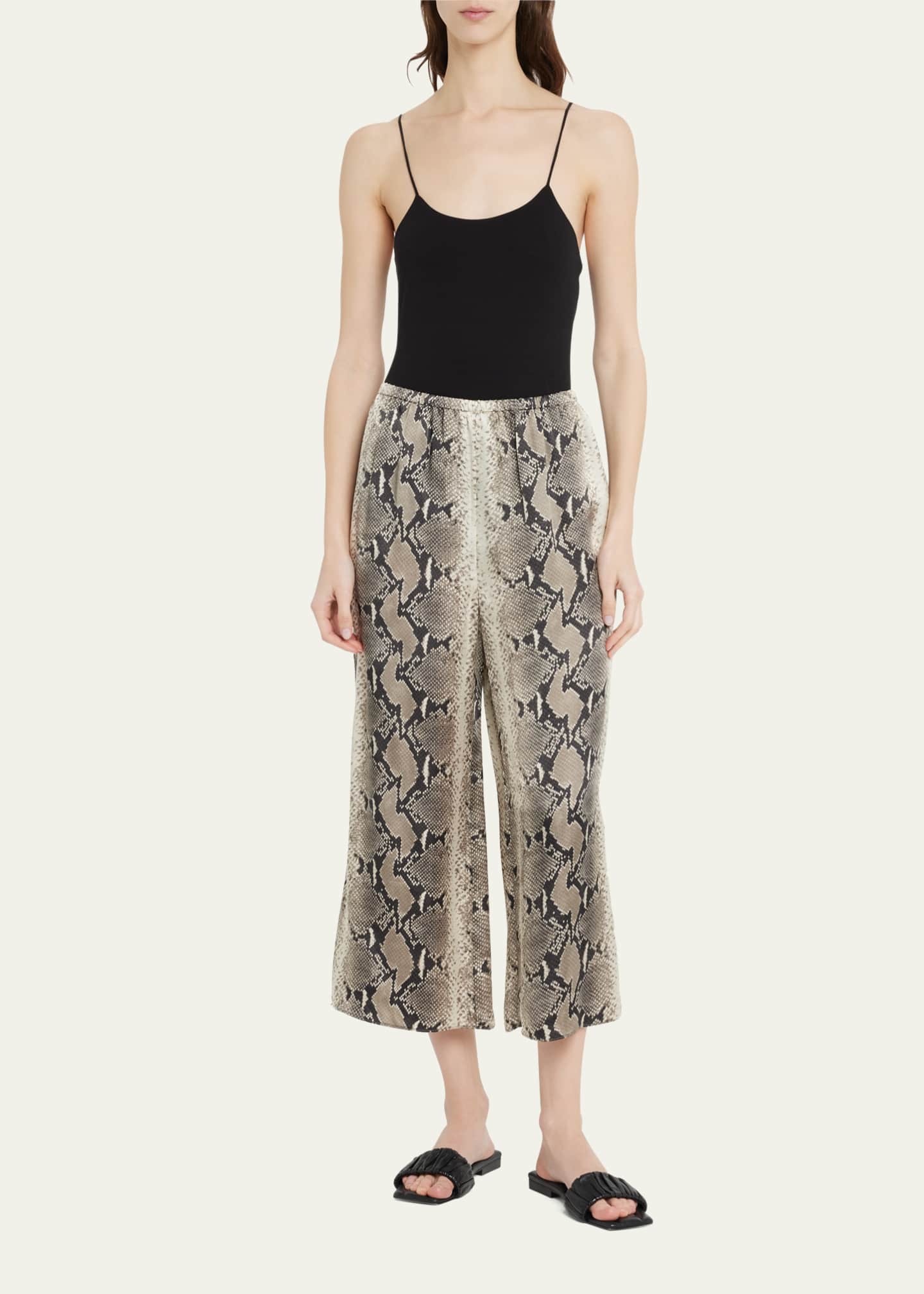 Khaite Mindy Snake-Print Wide-Leg Pants - Bergdorf Goodman