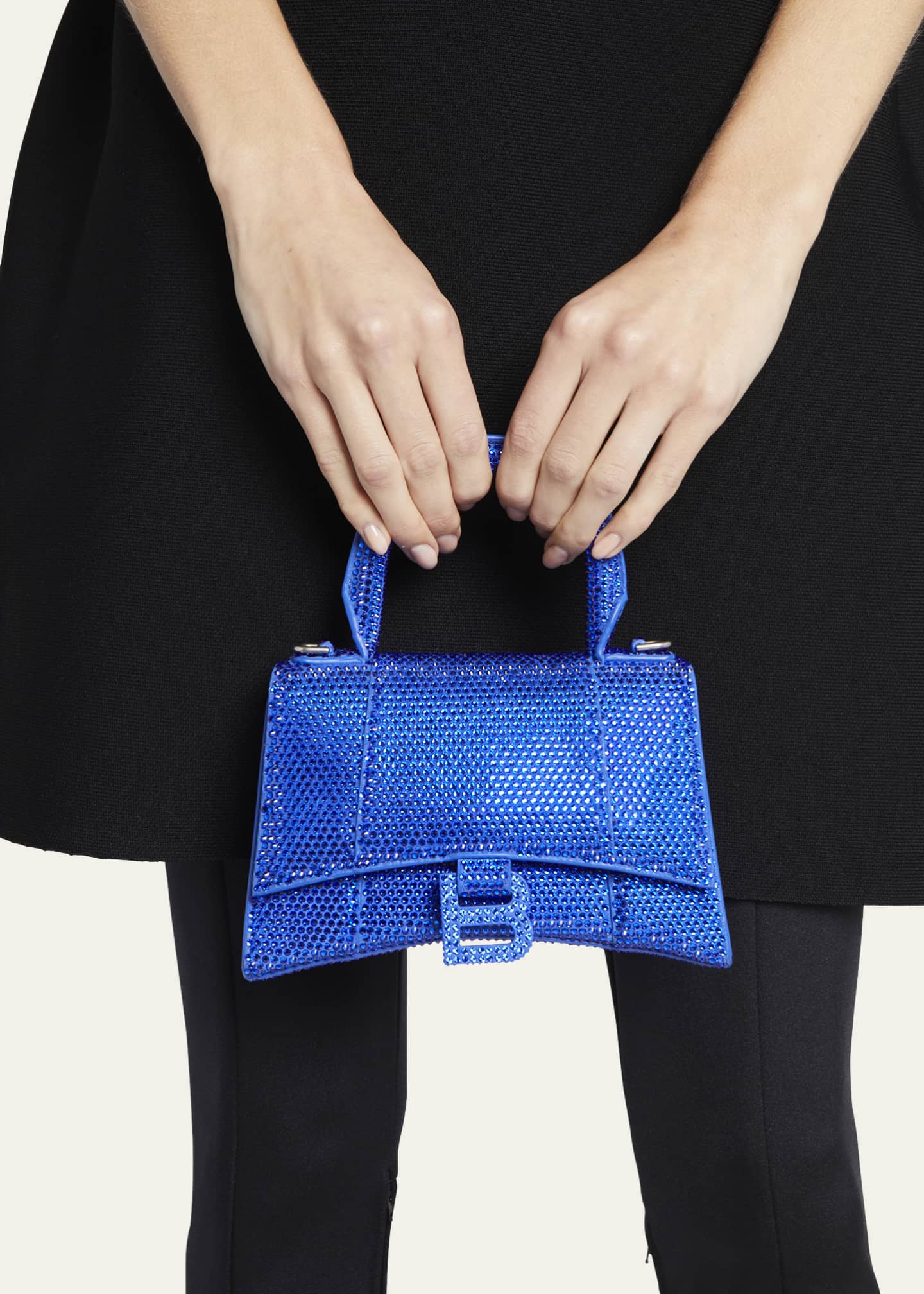 Balenciaga Hourglass XS Strass Suede Top Handle Bag Bergdorf Goodman