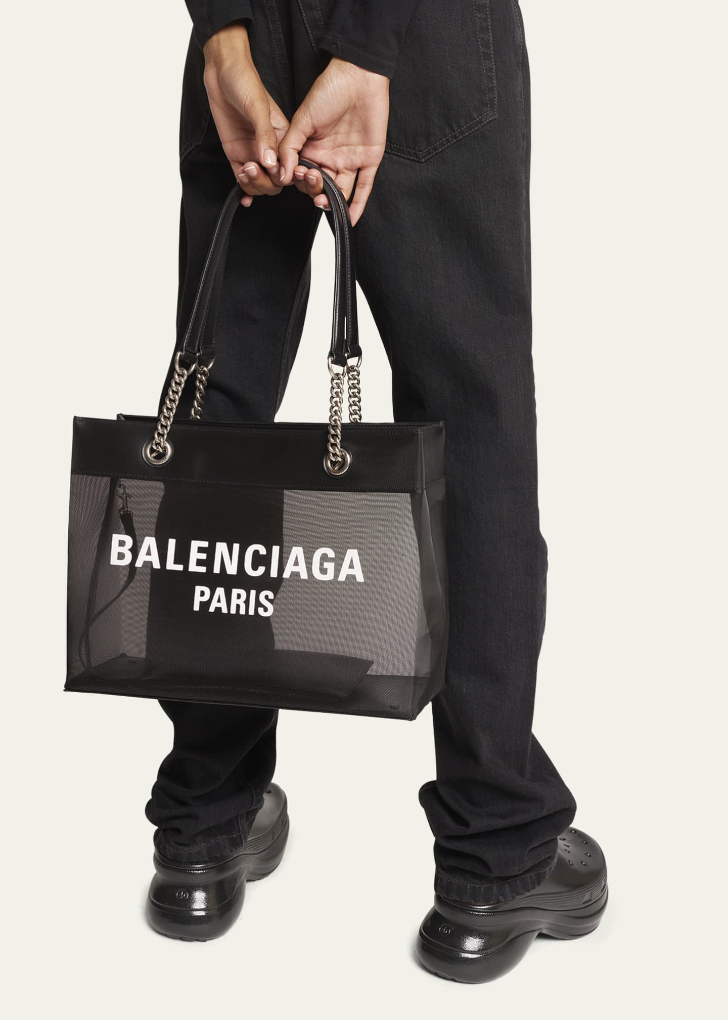 Forebyggelse effektiv lærken Balenciaga Duty Free Medium Mesh Tote Bag - Bergdorf Goodman