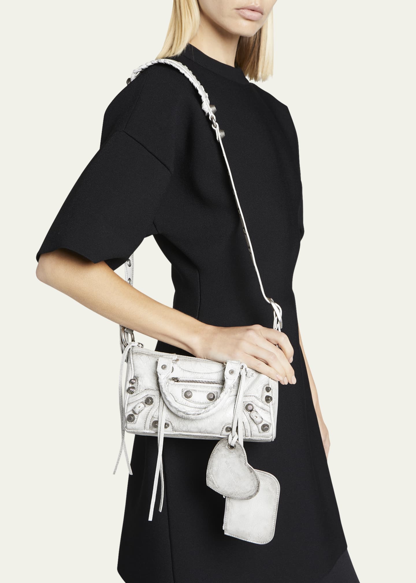 Balenciaga Le Cagole Mini Textured Leather Shoulder Bag