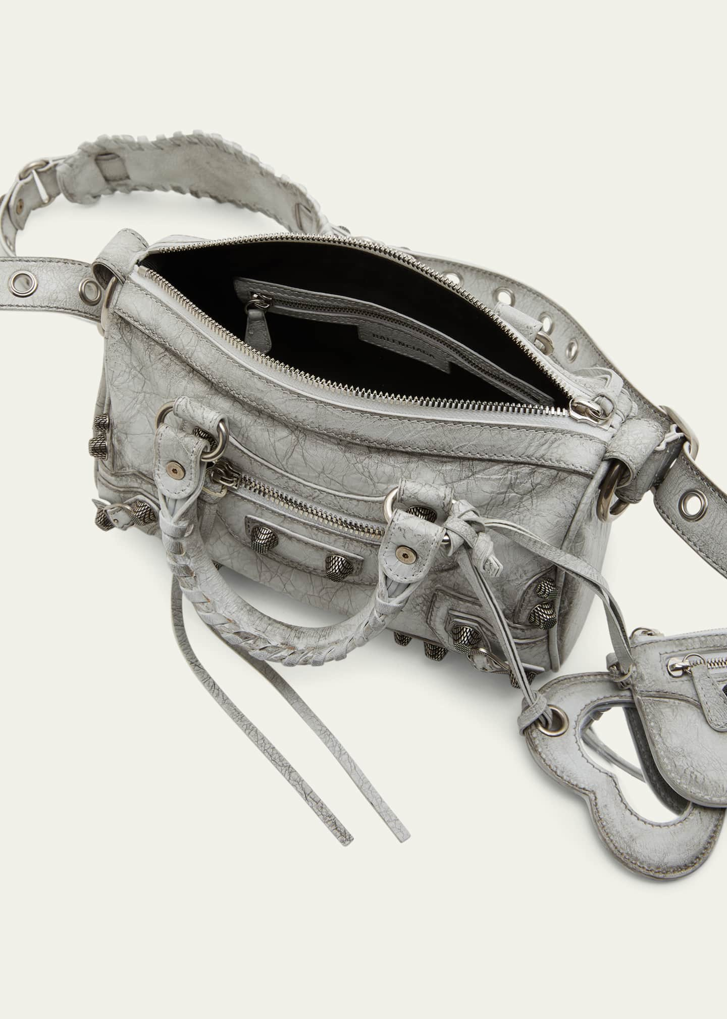 Balenciaga Le Cagole Crossbody Bag In Silver