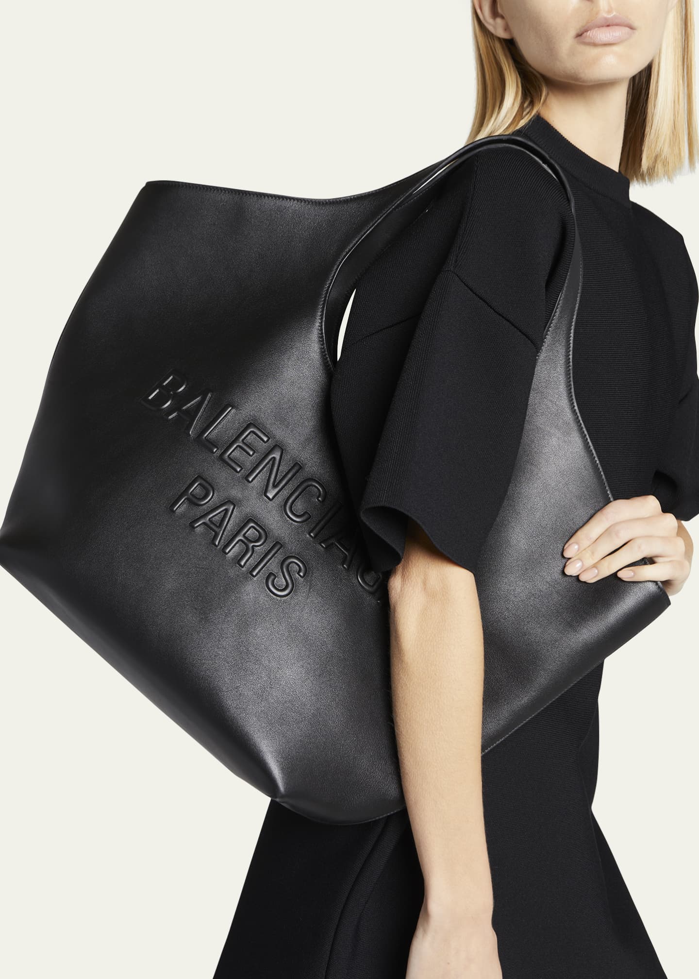 Balenciaga Mary-Kate Medium Logo Napa Leather Tote Bag - Bergdorf Goodman