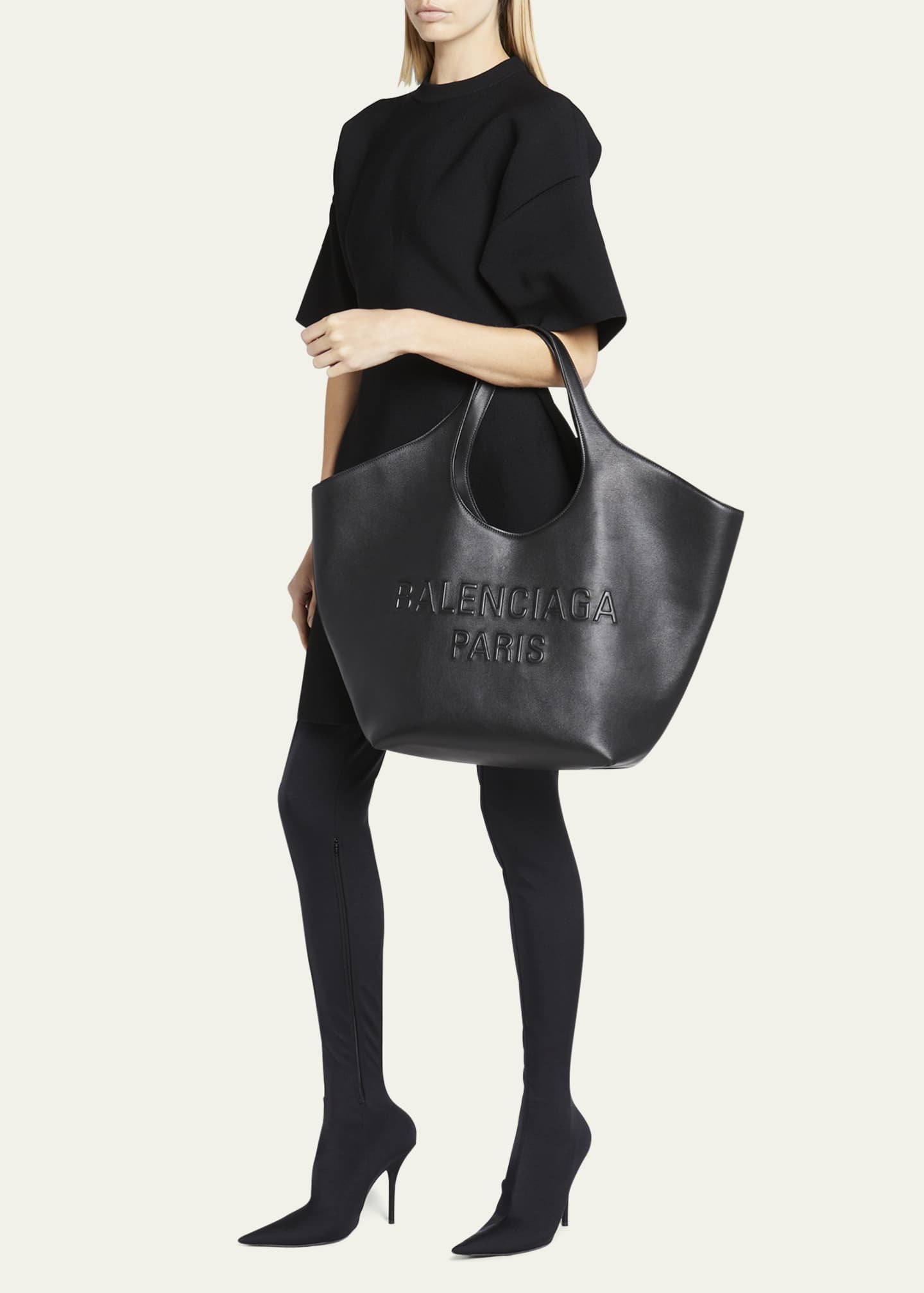 Balenciaga Mary-Kate Leather Tote Bag - Neutrals