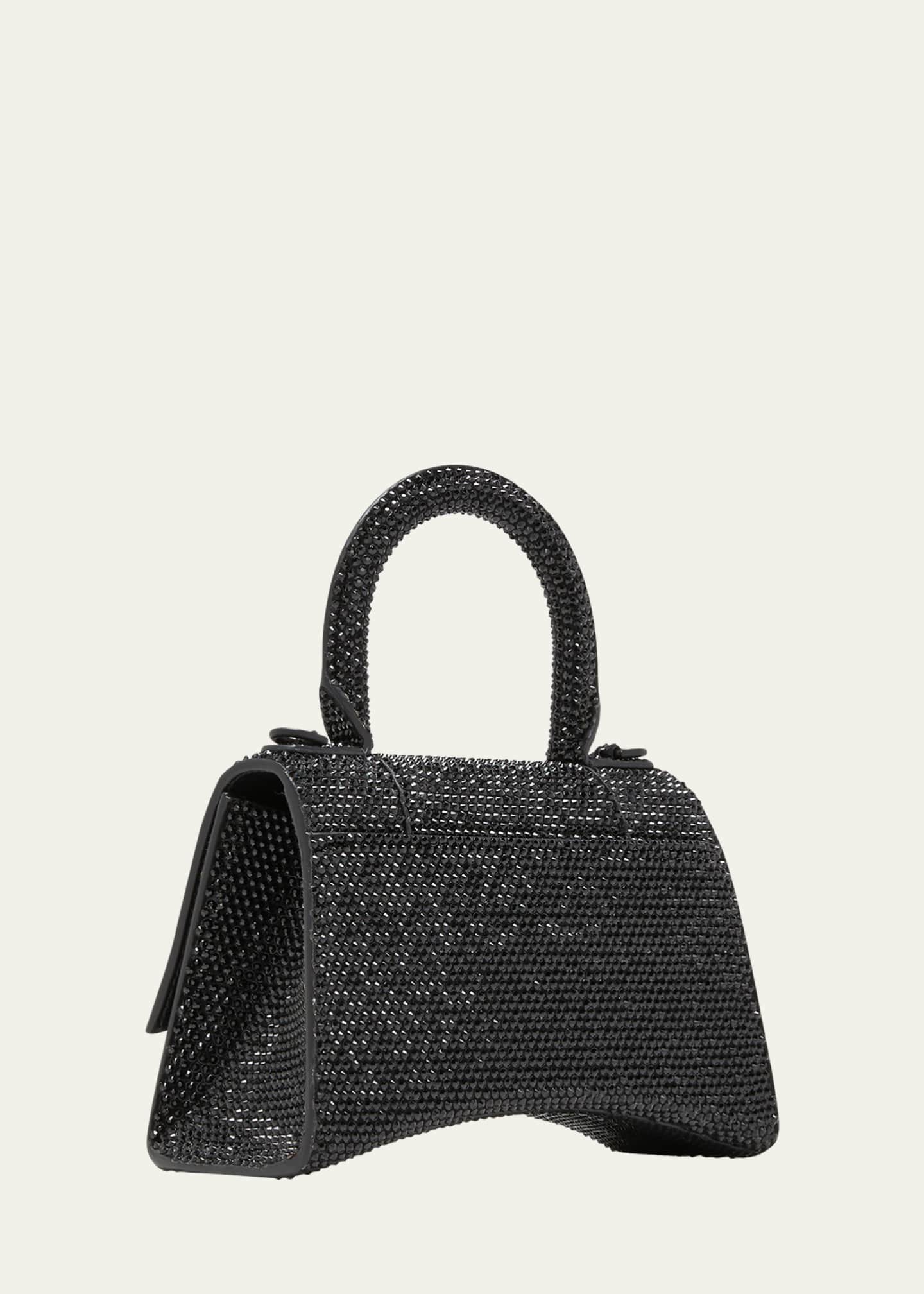 【BALENCIAGA】 Hourglass グラフィティ Handbag ★関税送料込み Balenciaga Hourglass Mini Handbag With Chain And Rhinestones