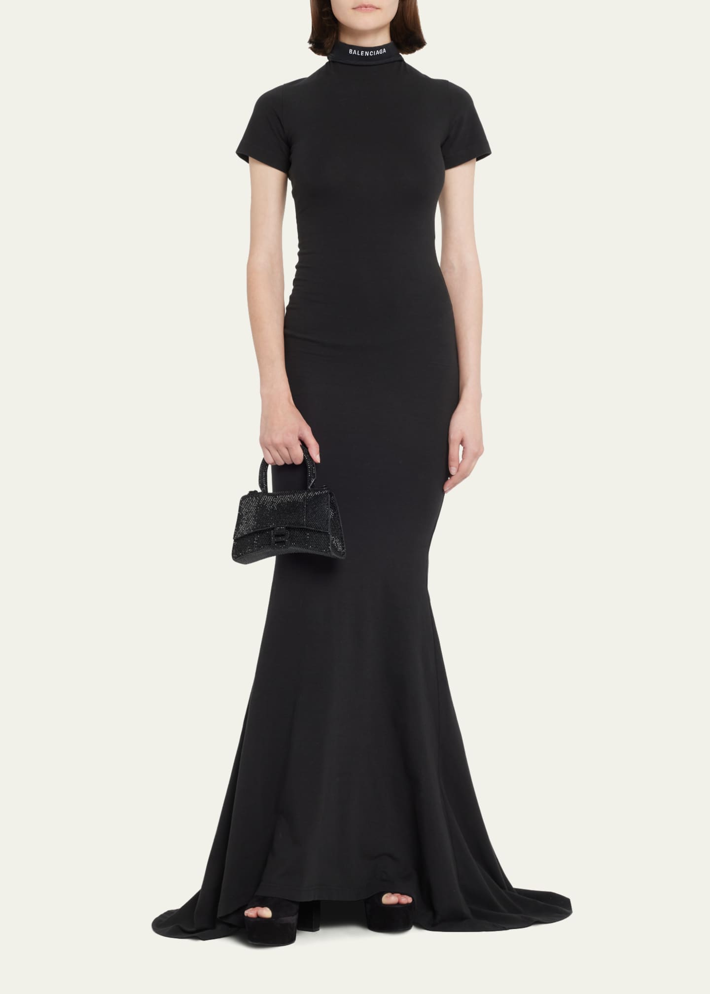 バレンシアガ Balenciaga Hourglass Dress Black Hourglass stretch-ponte mini dress | BALENCIAGA | NET