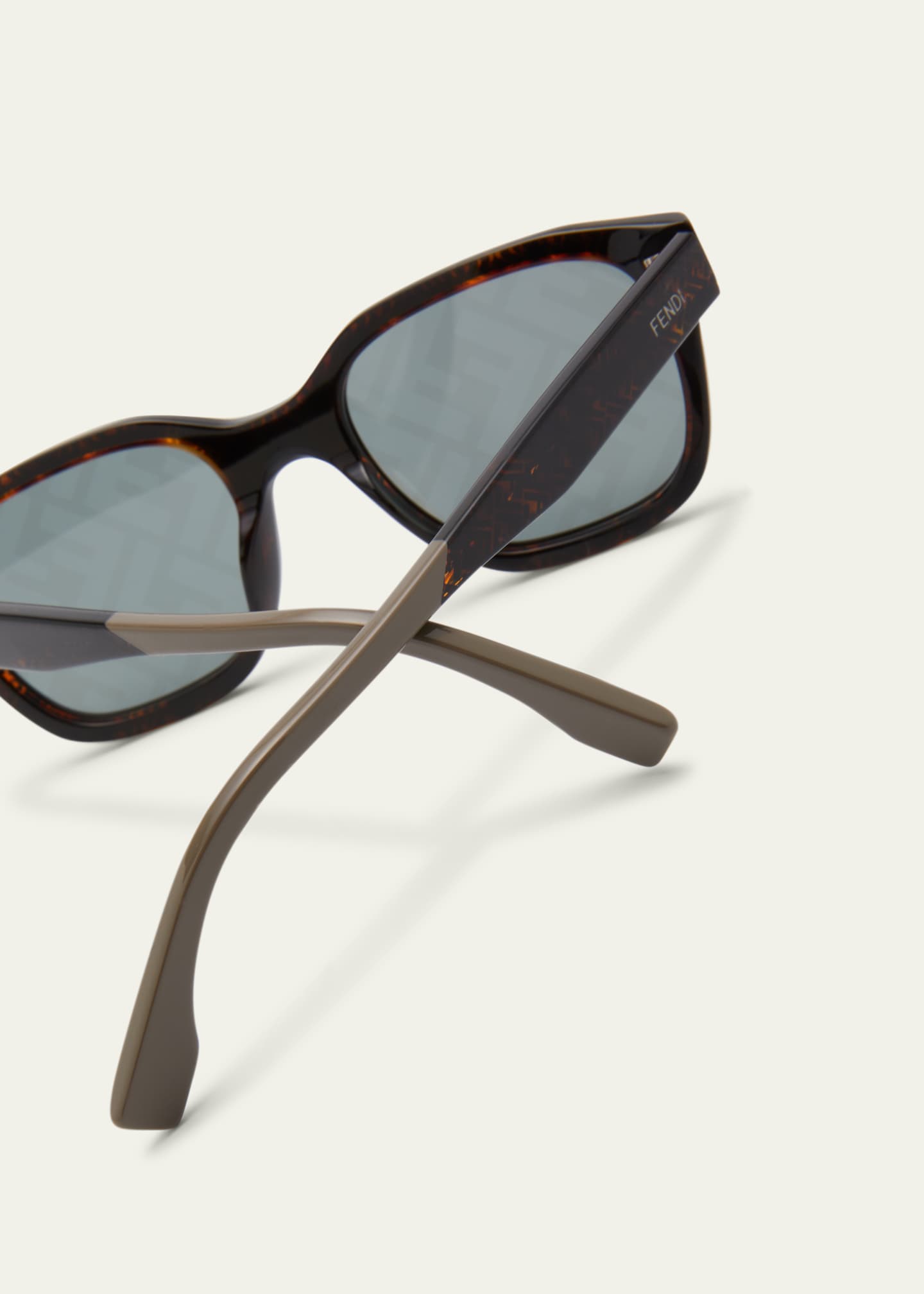 Fendi Men's FF-Lens Bi-Layer Square Sunglasses