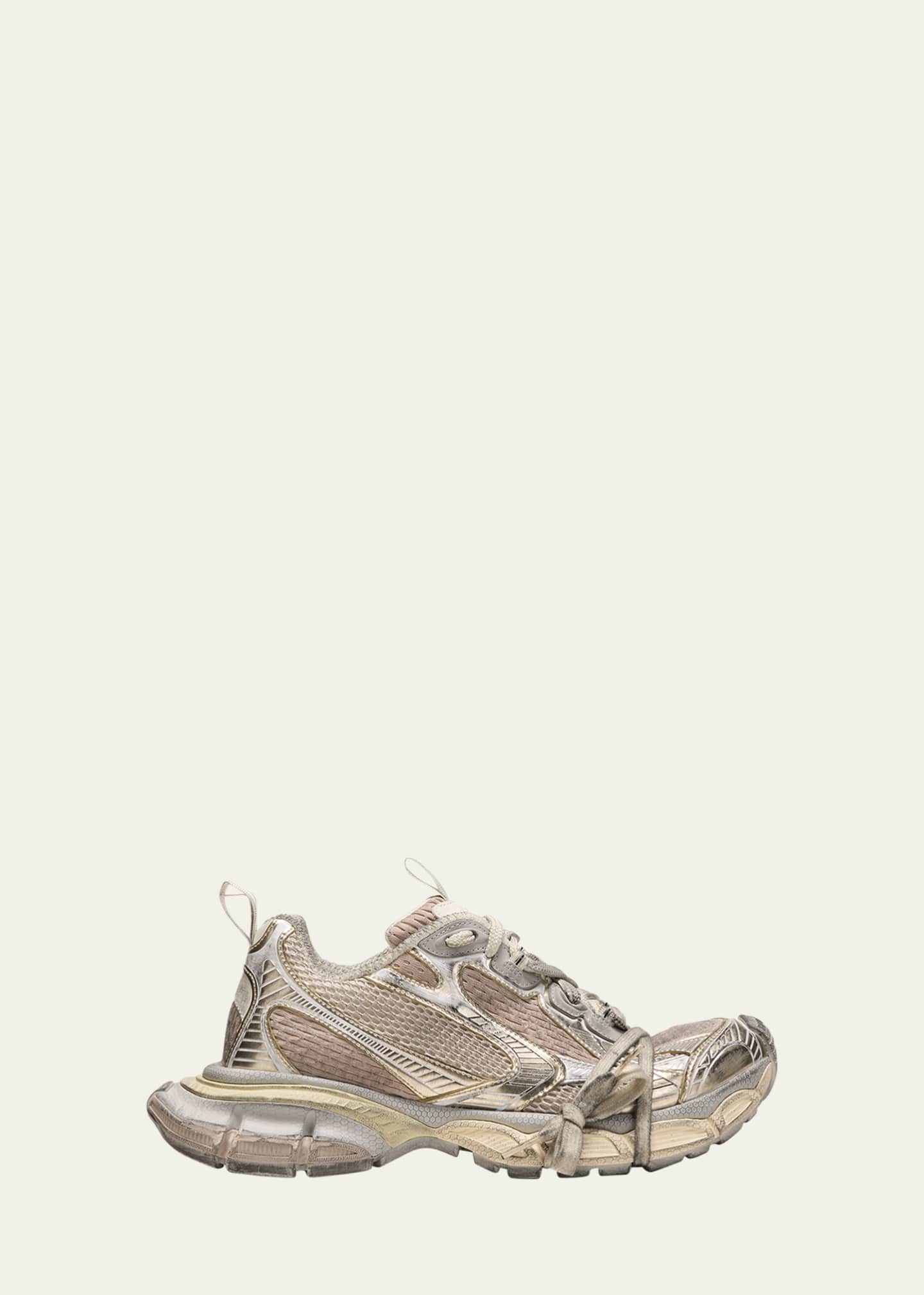 Balenciaga 3XL Metallic Mesh Lace Trainer Sneakers