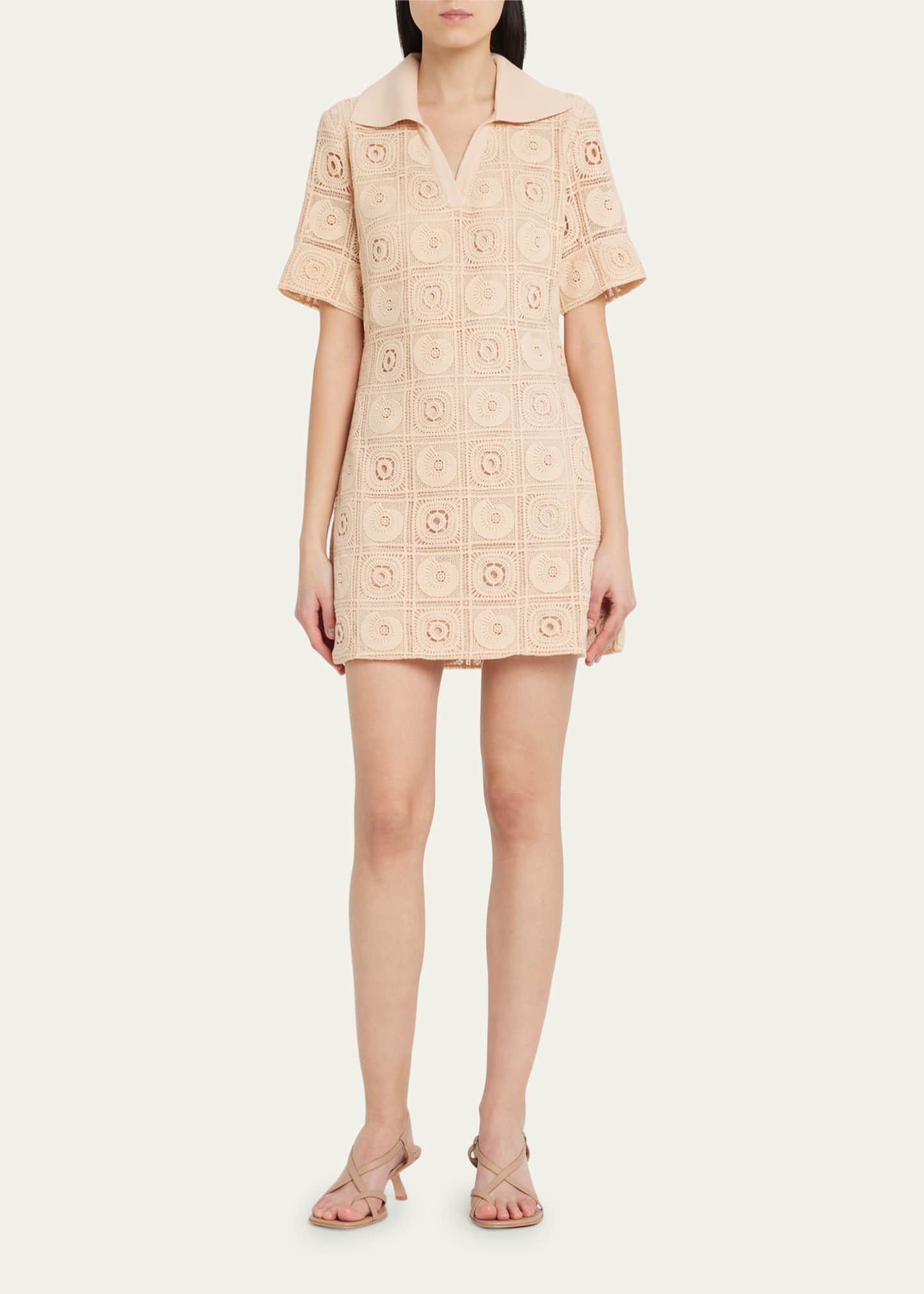 SIMKHAI Gabrielle Shell CrochetKnit Coverup Dress Bergdorf Goodman